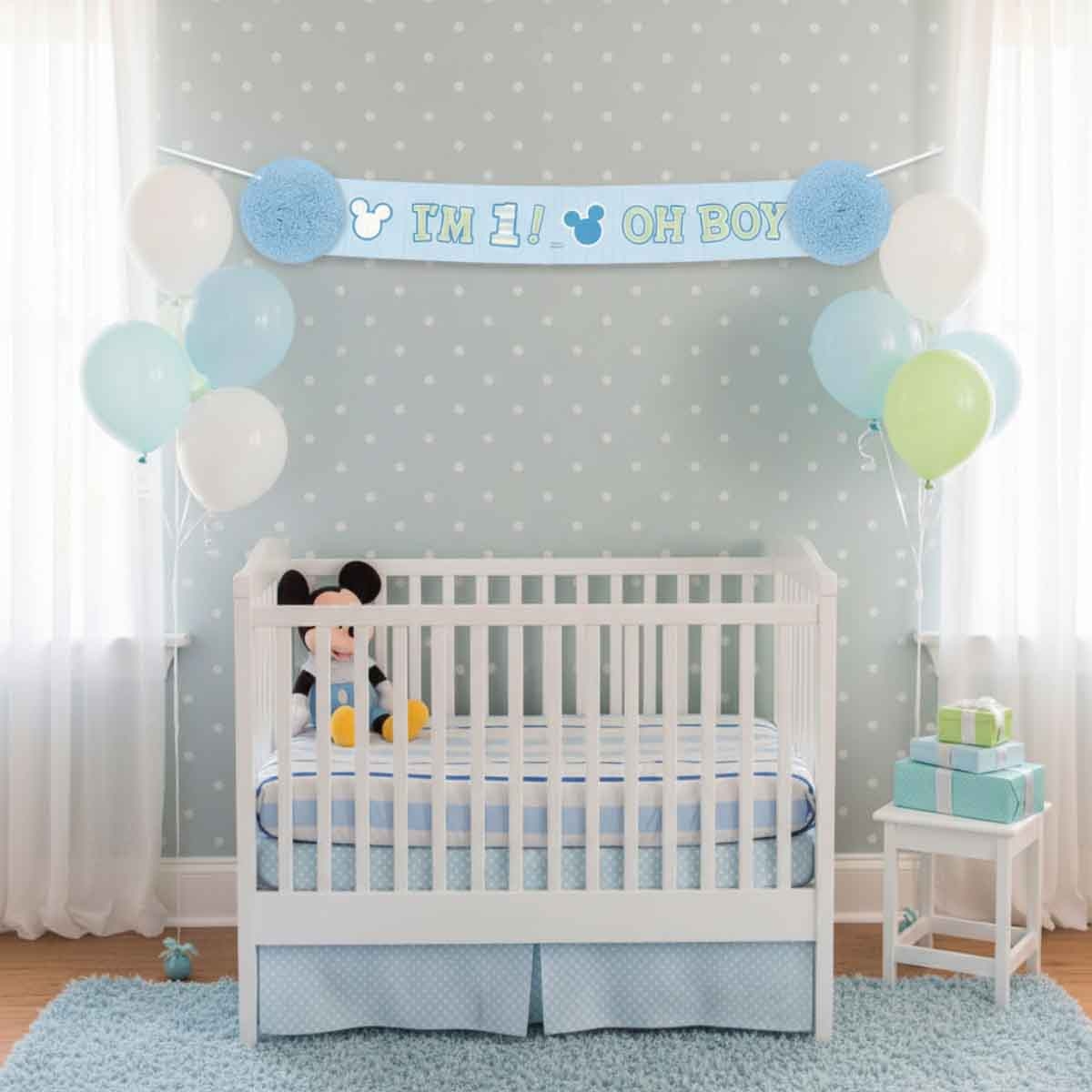 ميكي ماوس شريط ورقي 360 انش عيد ميلاد أول