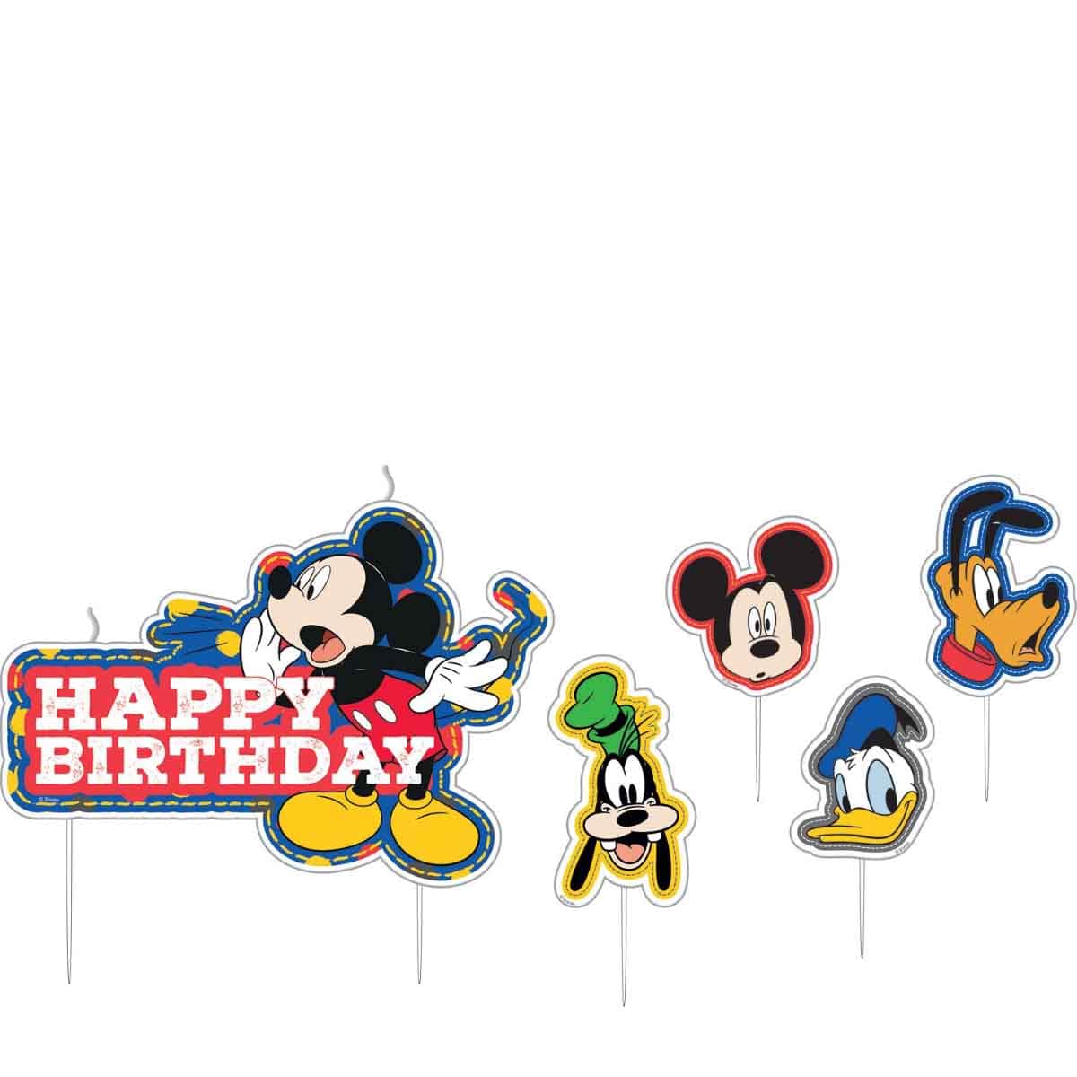 Mickey Mouse 5-Piece Colored Candles & Figured Picks Set