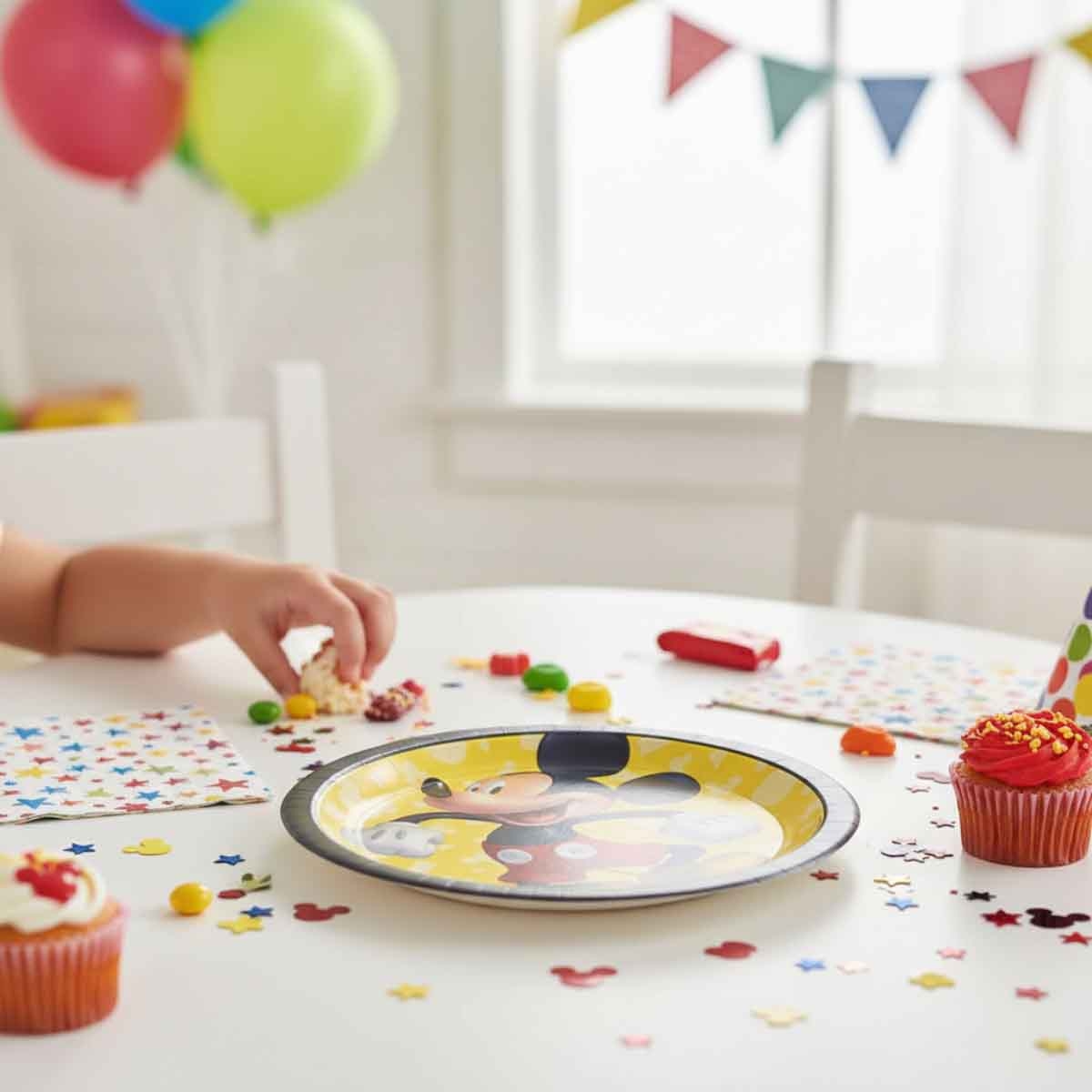 ميكي ماوس مجموعة صحون ورقية دائرية 7 انش فوريفر عدد 8 قطع