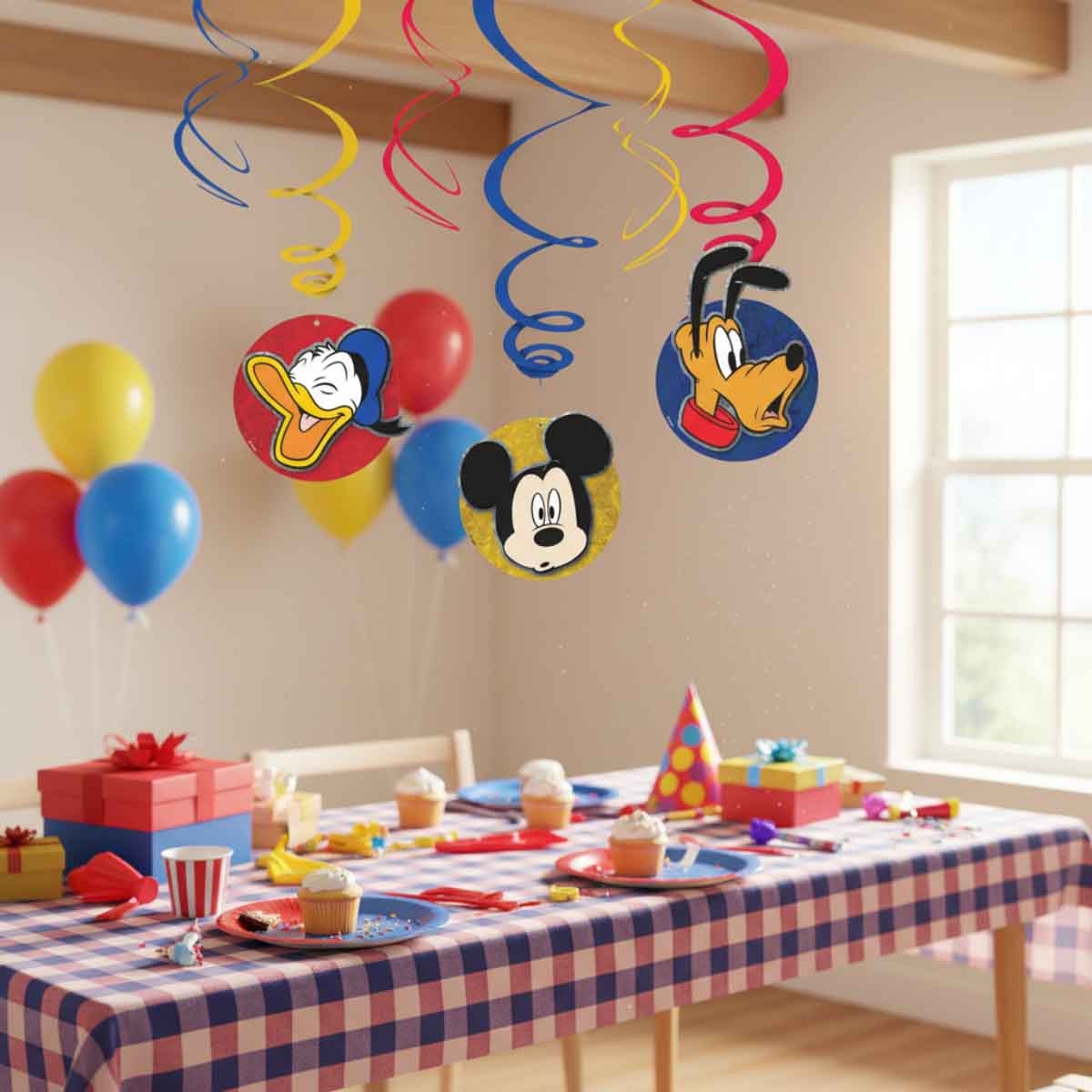 ميكي ماوس مجموعة زينة حلزونية عدد 6 قطع