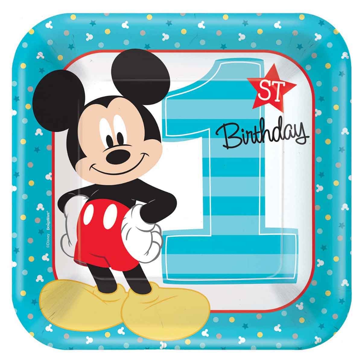 Mickey Mouse 9" Fun To Be One Square Plate Set