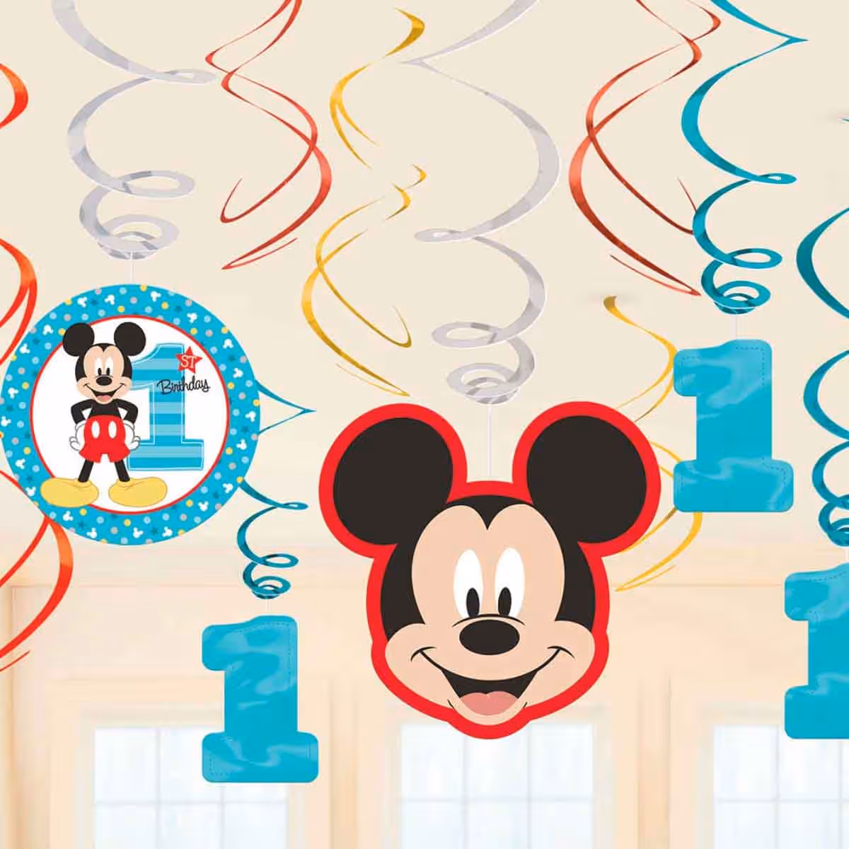 Mickey Mouse Fun To Be One Swirl Decoration Set