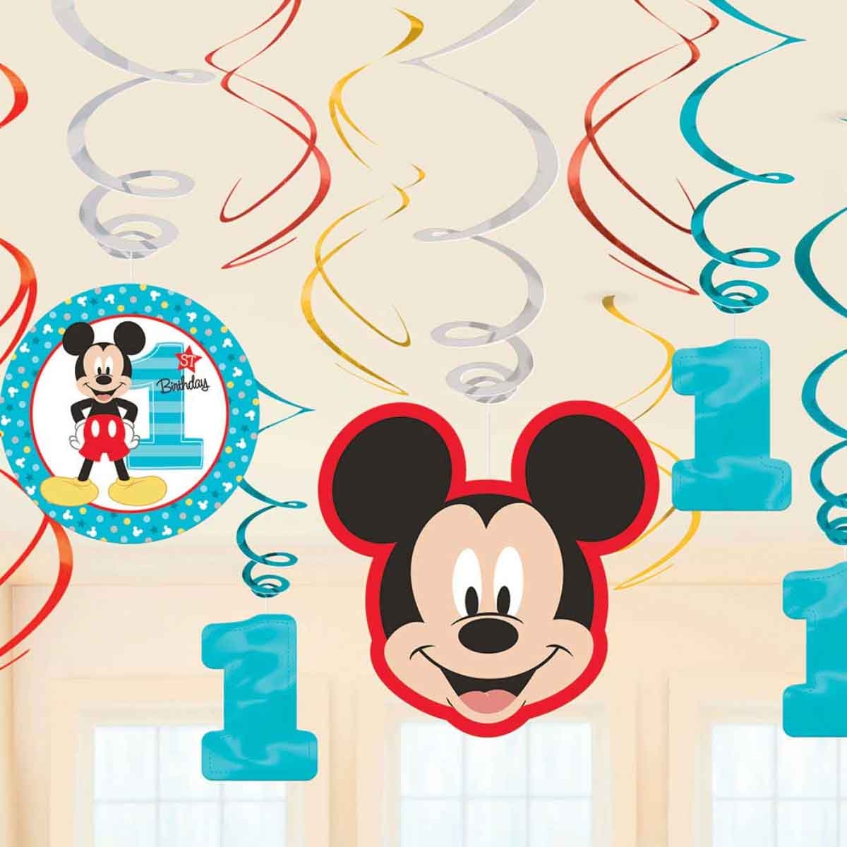 ميكي ماوس مجموعة زينة حلزونية فن تو بي ون