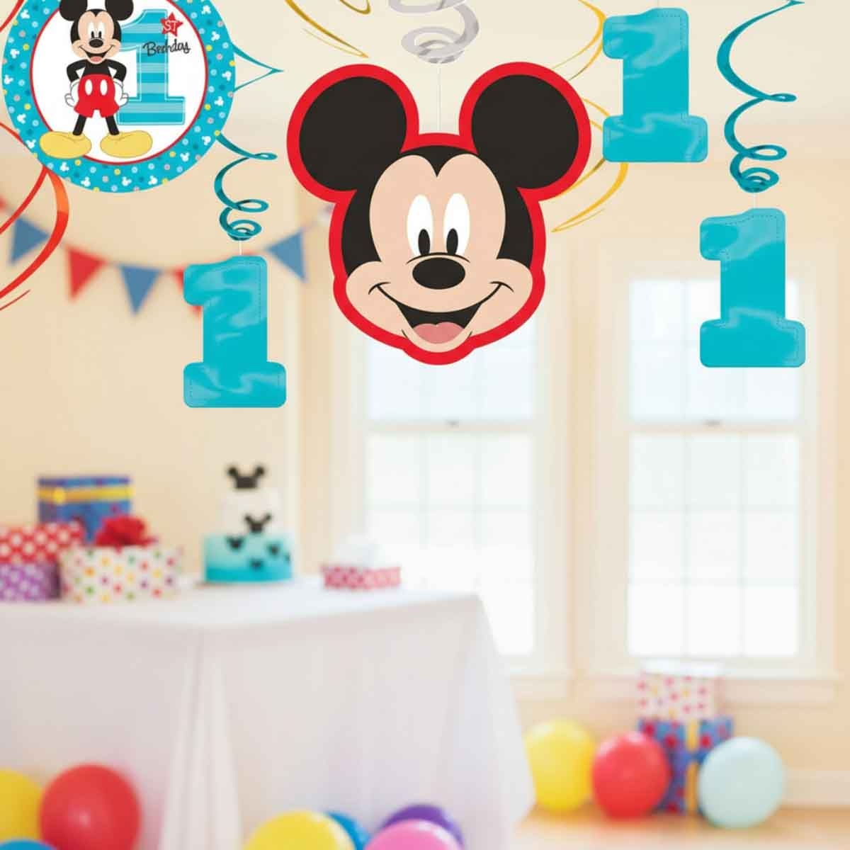 ميكي ماوس مجموعة زينة حلزونية فن تو بي ون