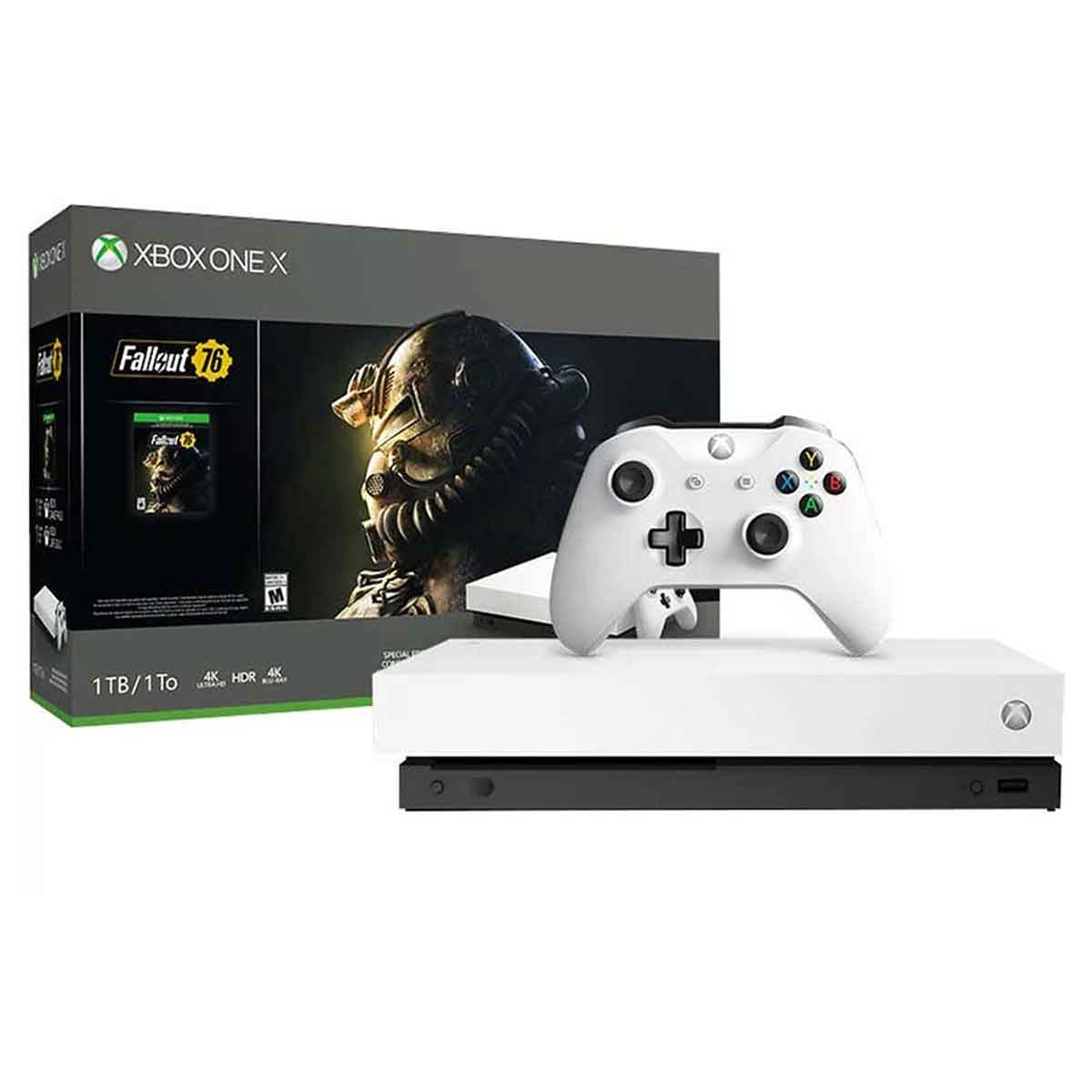 Microsoft Xbox One X Fallout 76 White Special Edition 1TB Console with Wireless Controller