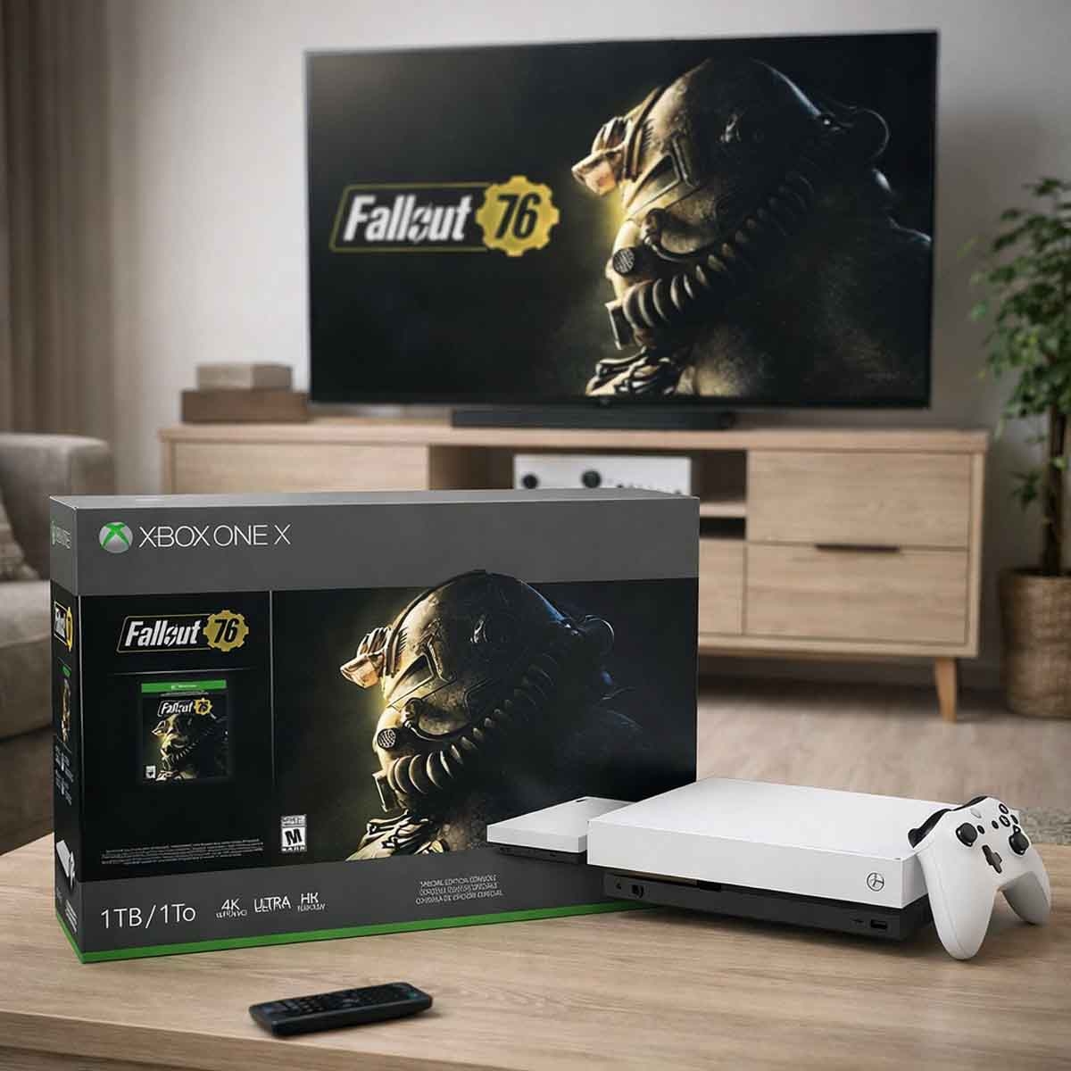 Microsoft Xbox One X Fallout 76 White Special Edition 1TB Console with Wireless Controller