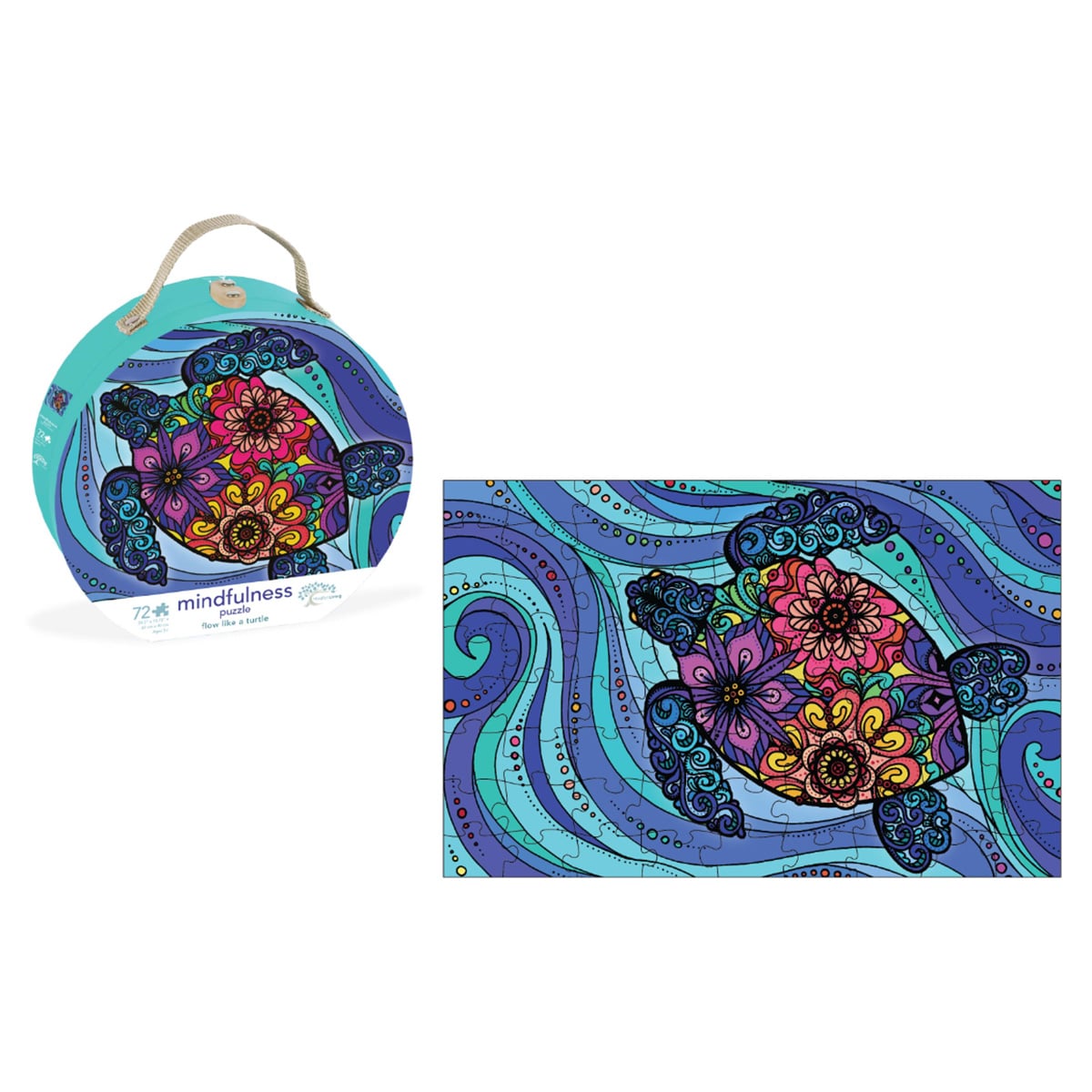 Mindful Living Mindfulness Flow Like a Turtle Jigsaw Puzzle Unisex, 5-7 Years