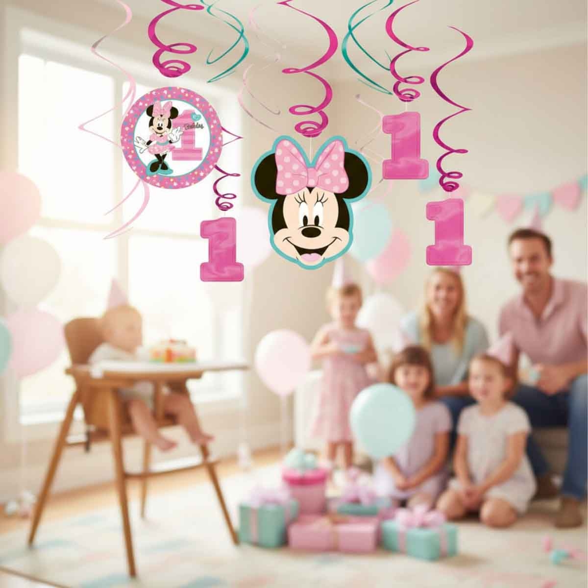 ميني ماوس مجموعة قيمة زينة حلزونية عيد ميلاد أول