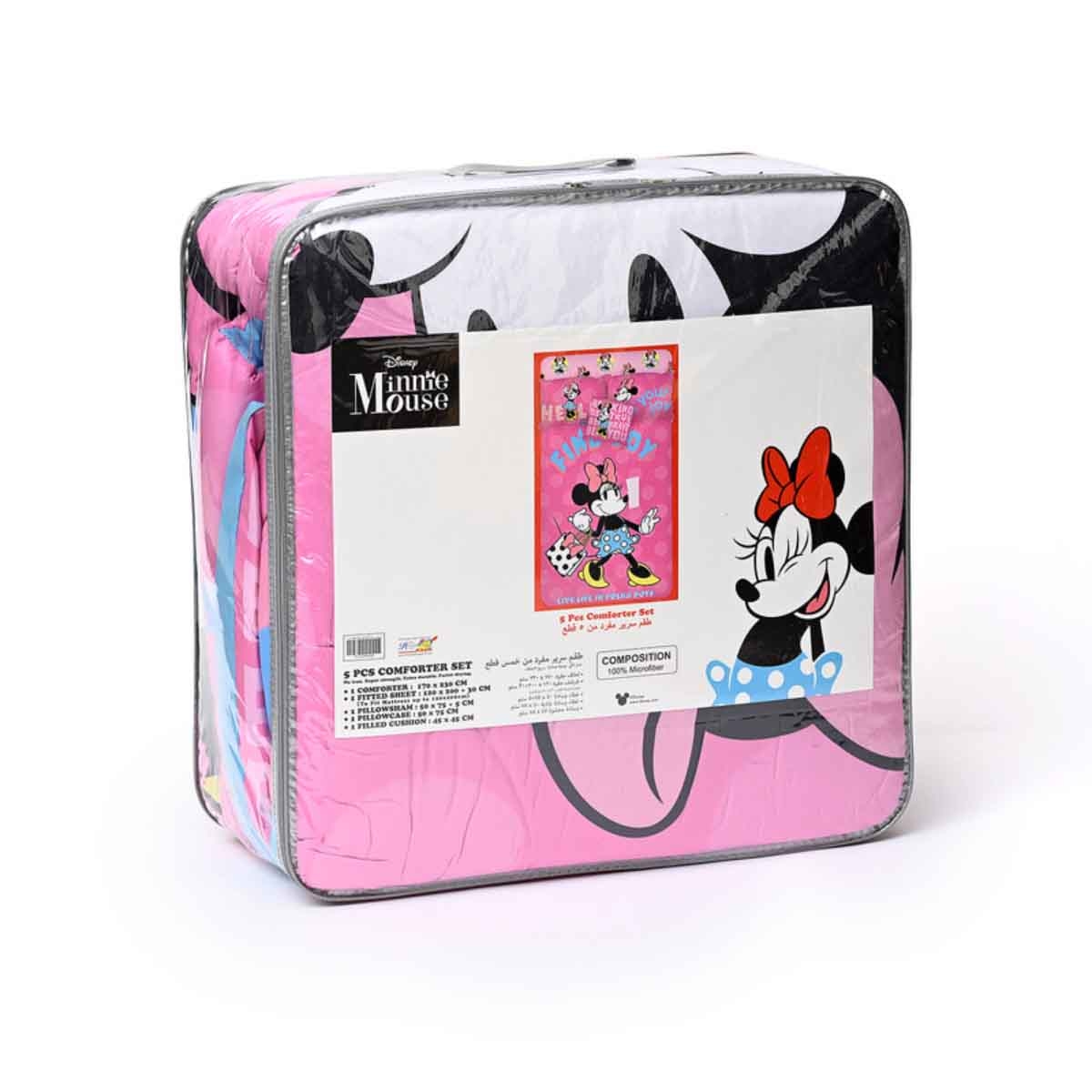 ميني ماوس طقم لحاف مكون من 5 قطع من ألياف دقيقة مفرشة مع غلاف بوليستر