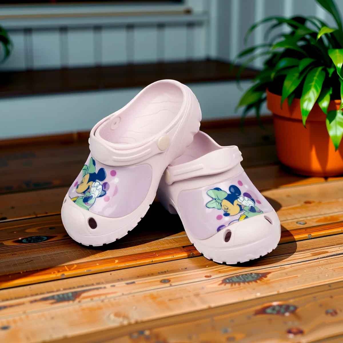 ميني ماوس صنادل خفيفة مريحة للأطفال باللون الوردي الفاتح للبنات