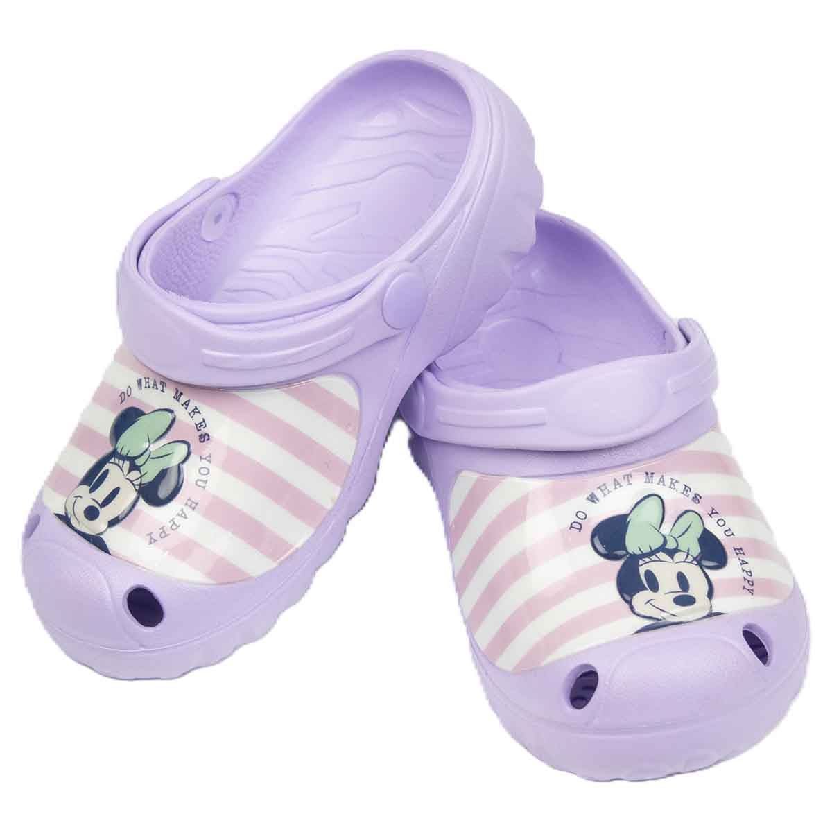 Minnie Mouse EU Purple Lightweight & Comfortable Slip-On Sandals Kids Klogs Girls