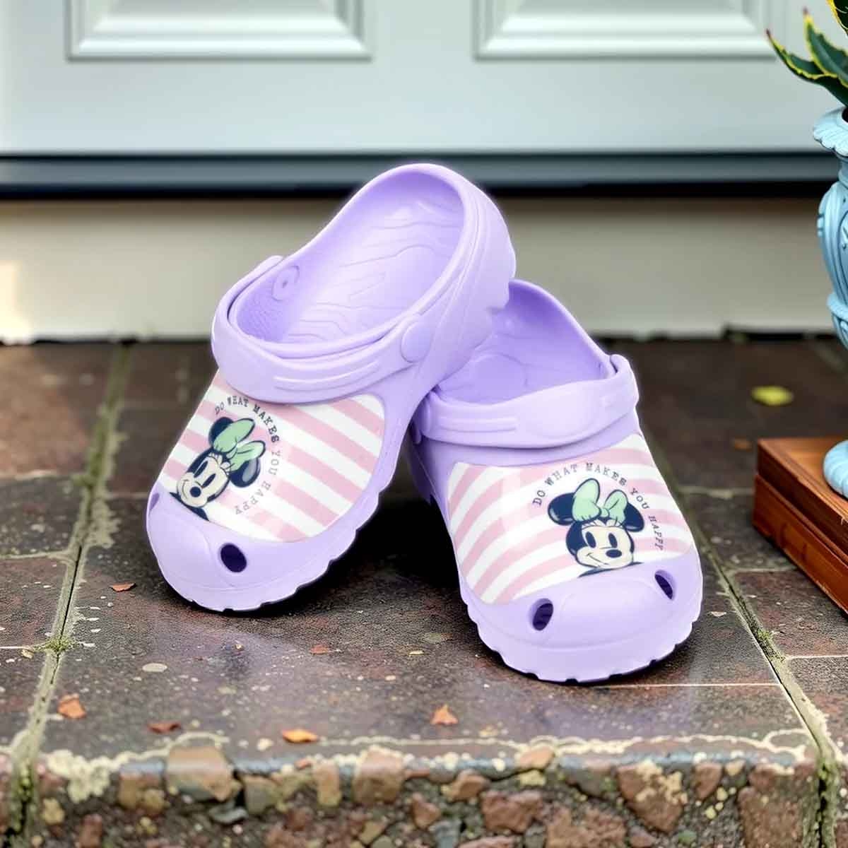Minnie Mouse EU Purple Lightweight & Comfortable Slip-On Sandals Kids Klogs Girls