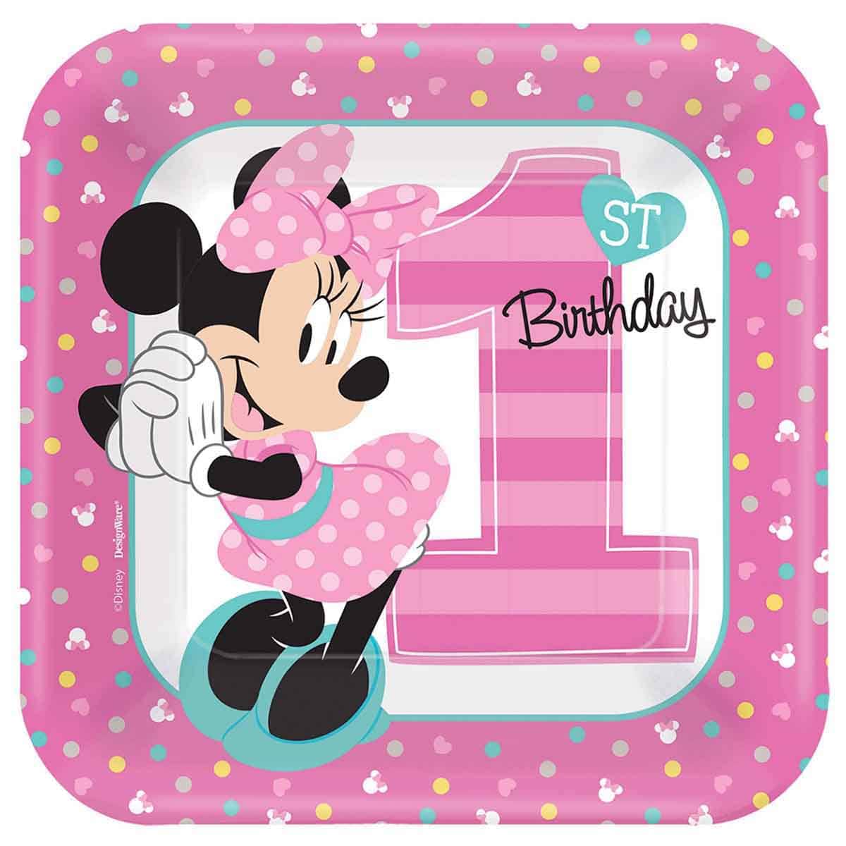 Minnie Mouse 7" Fun To Be One Square Plate Set