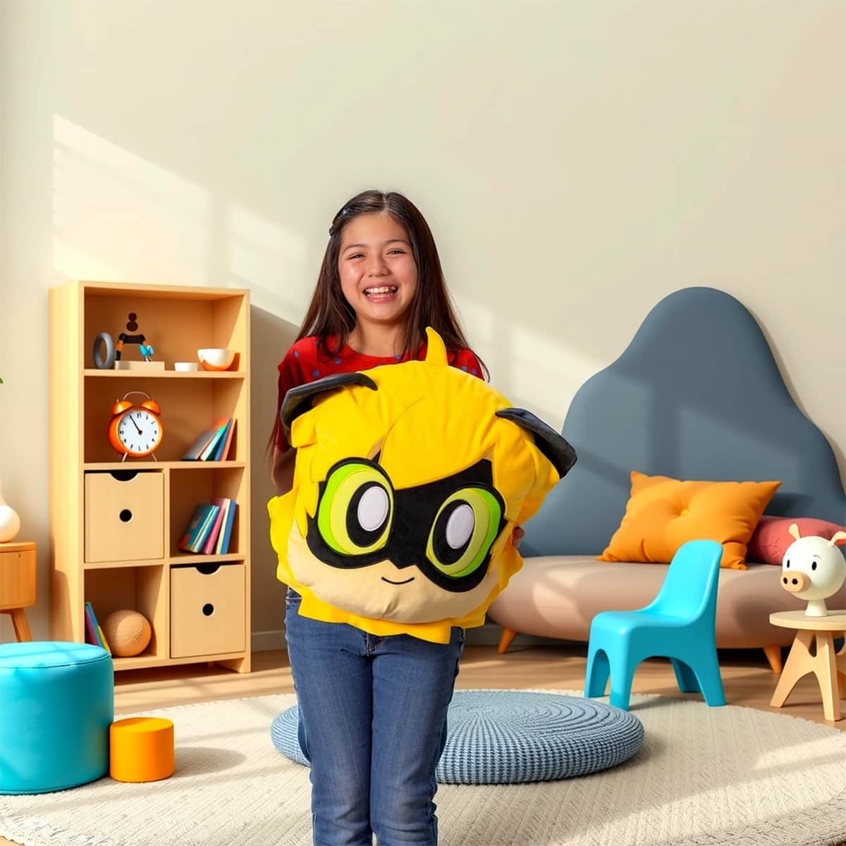 Miraculous 16.5" Kwami Cat Noir Plush Pillow Girls, 3-4 Years