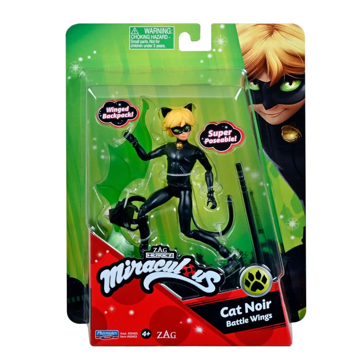 Miraculous 4.7" Cat Noir Battle Wings Fashion Doll Girls, 5-7 Years