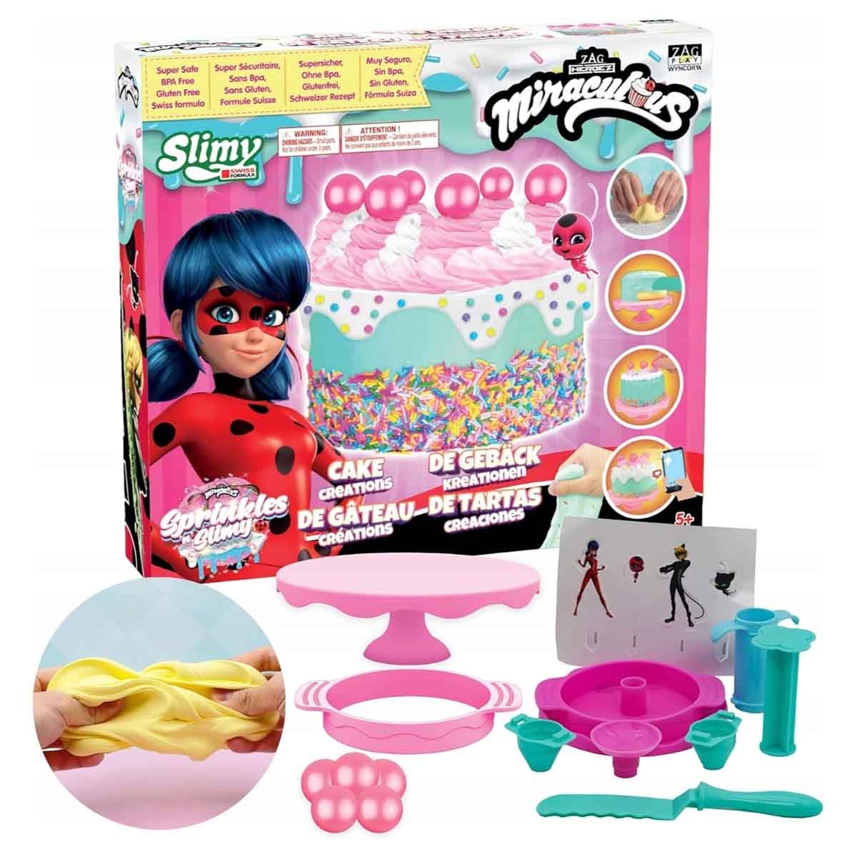 Miraculous Birthday Cake Slime Kit with Zuru Rainbocorn Flasheez & Compound Kings Bingsu Slime Bundle Pack Girls, 5-7 Years