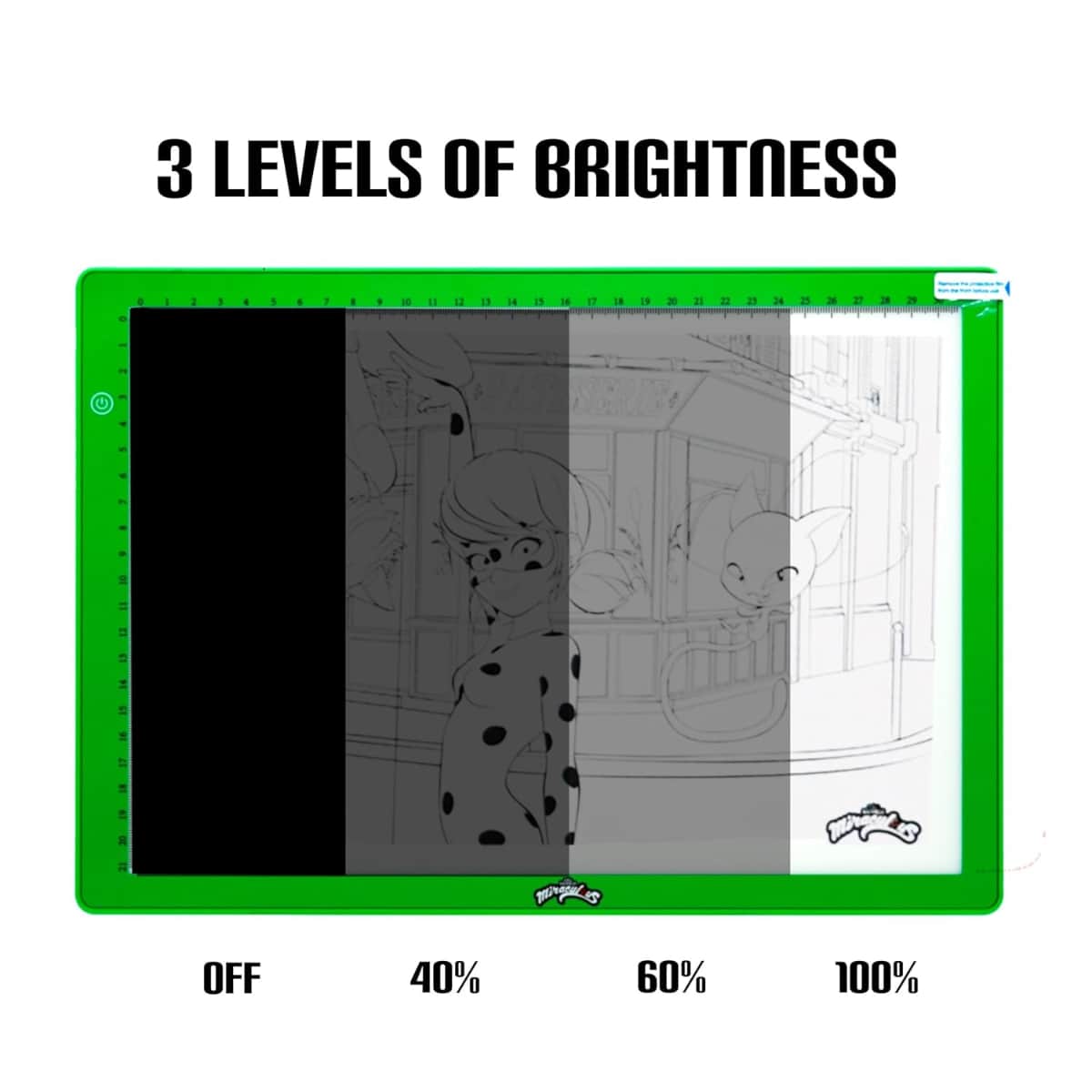 Miraculous Cat Noir Portable LED A4 Light Pad Drawing Kit Girls, 5-7 Years