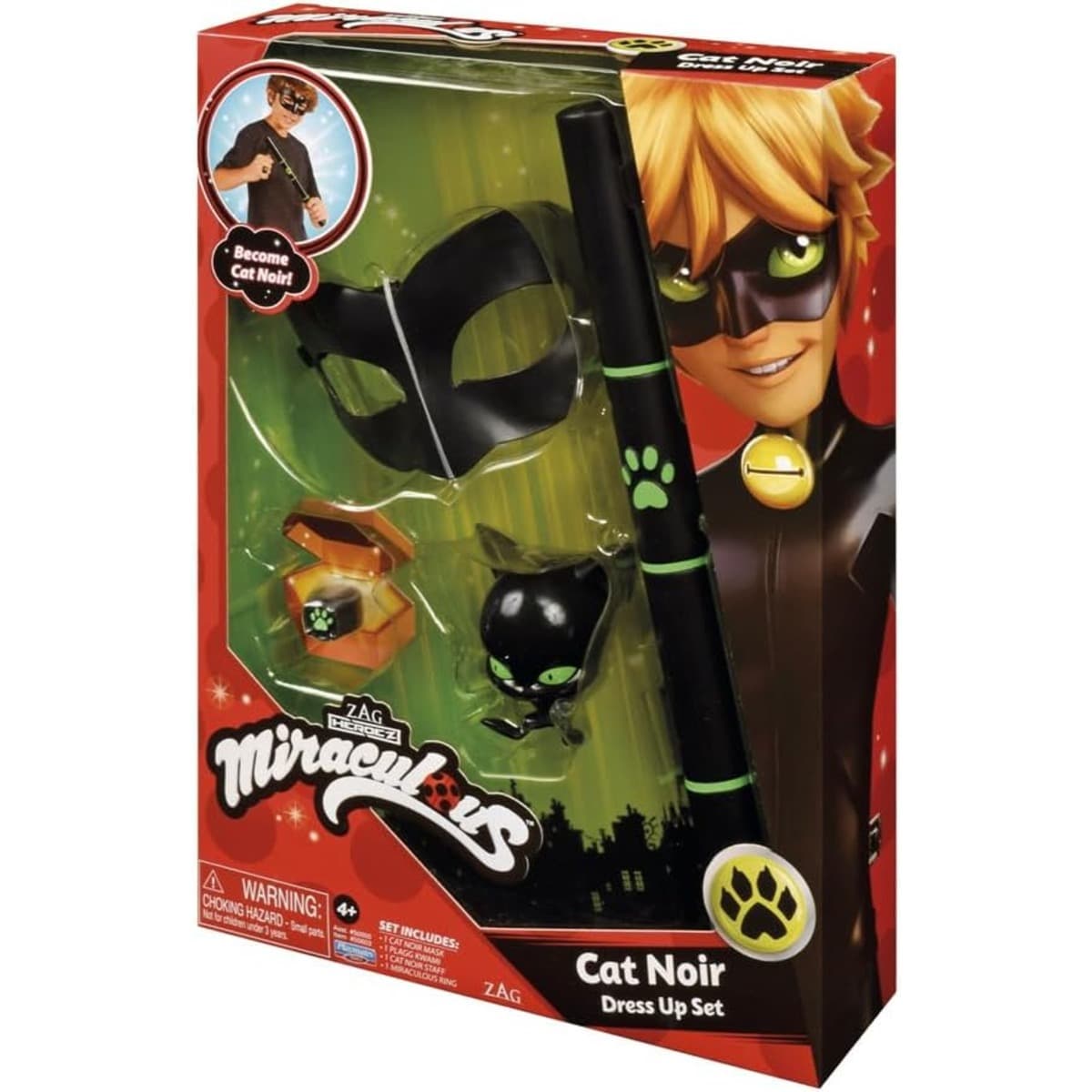 Miraculous Cat Noir Role Play Dress Up Set Boys, 5-6 Years