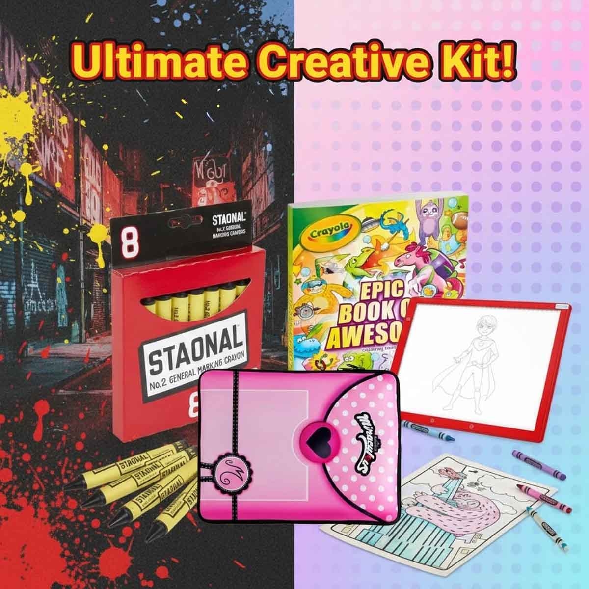 Miraculous Ladybug Drawing Kit with Crayola Colouring Book & Crayons Bundle Pack Unisex, 5-7 Years