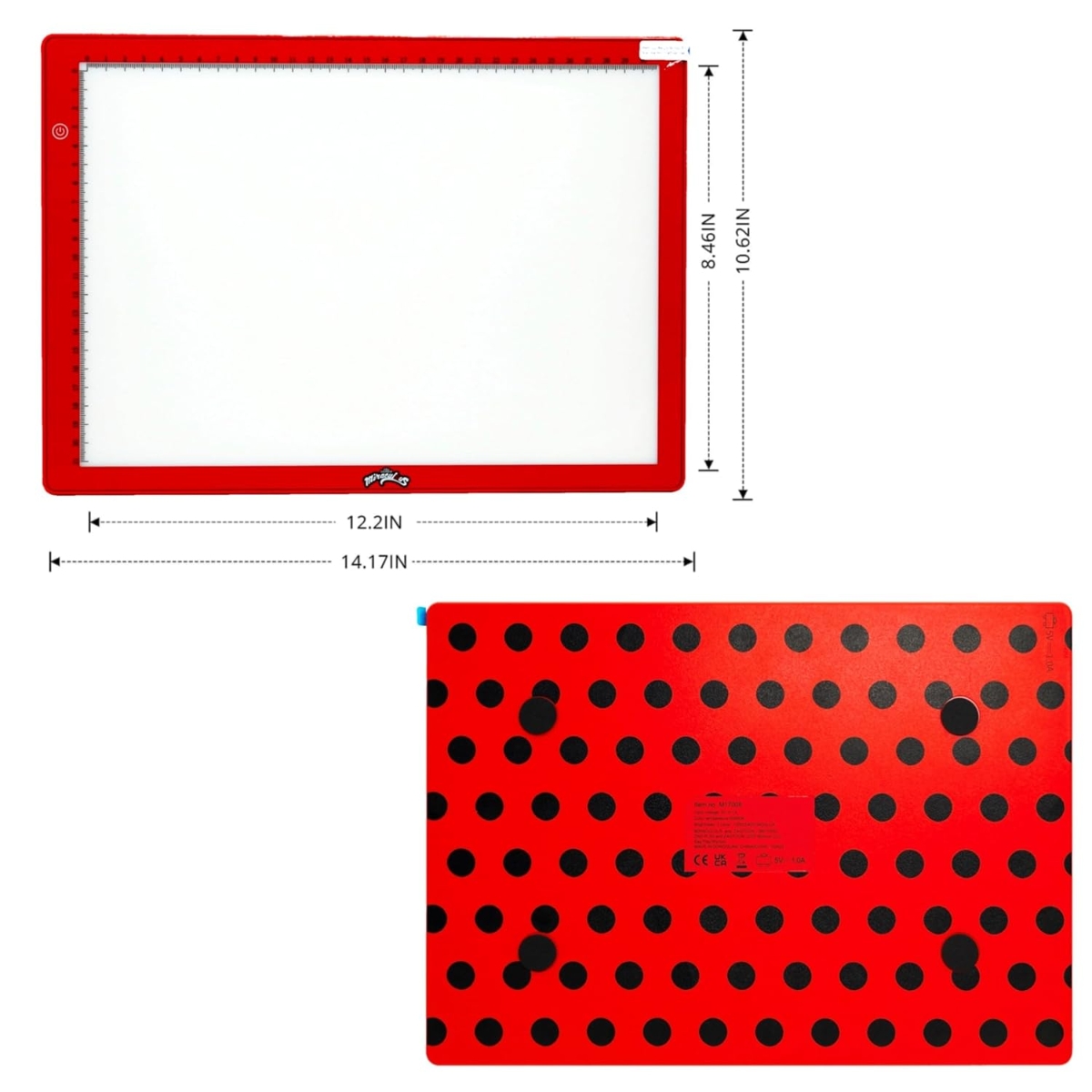 Miraculous Ladybug Portable LED A4 Light Pad Drawing Kit Girls, 5-7 Years