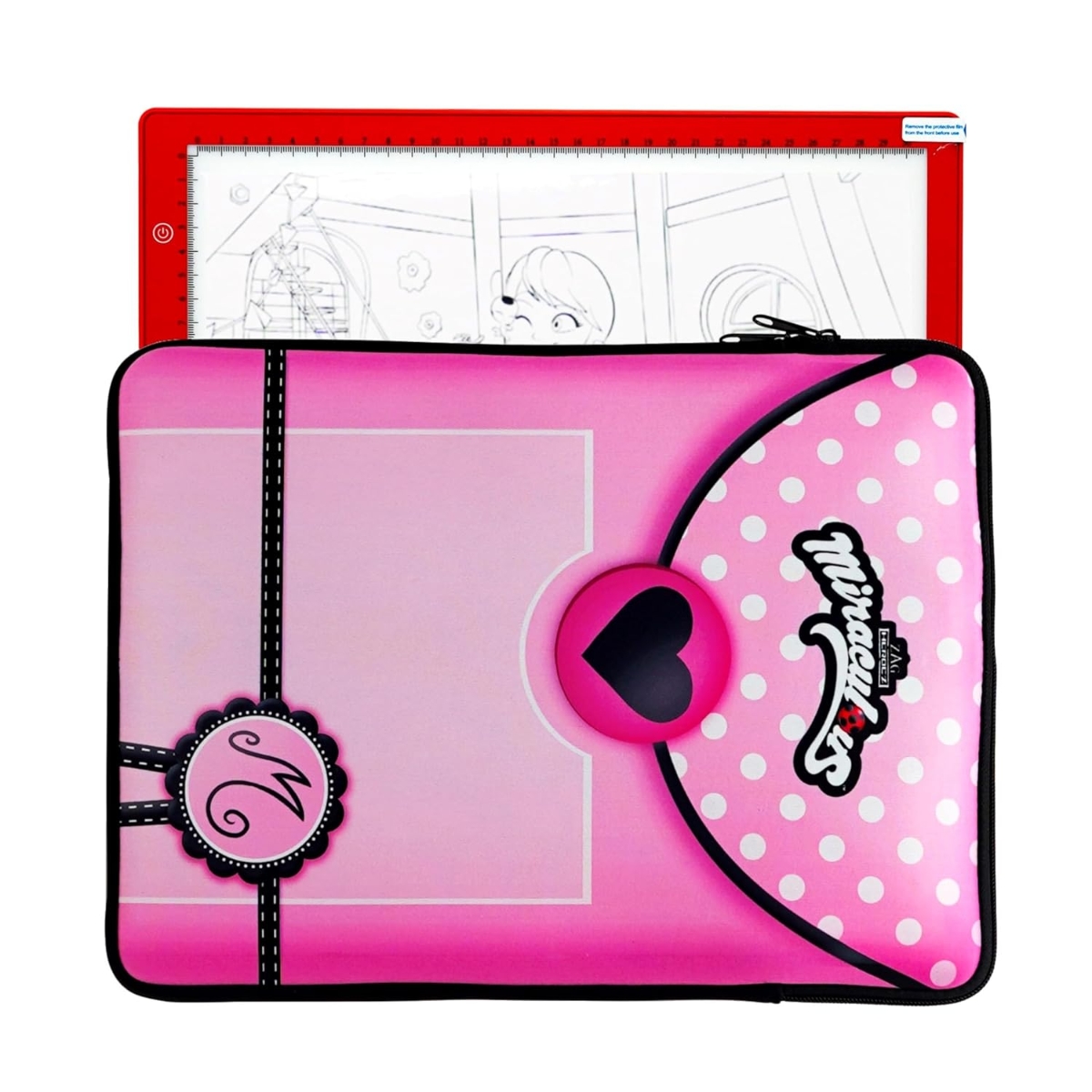 Miraculous Ladybug Portable LED A4 Light Pad Drawing Kit Girls, 5-7 Years