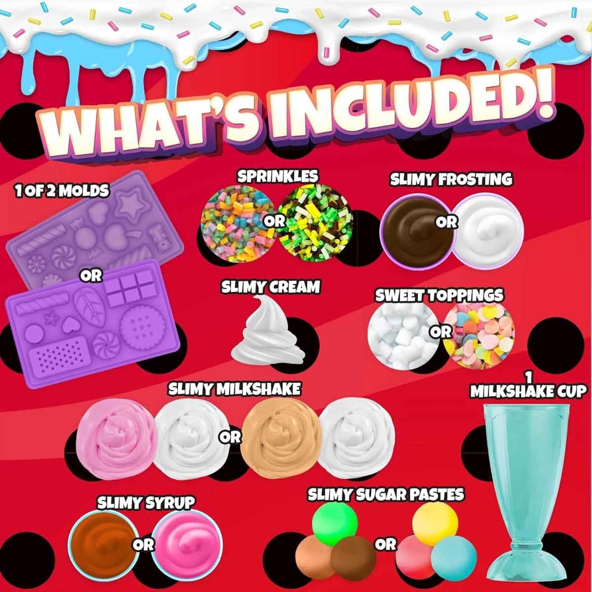 ميراكيولس مجموعة سلايم ميلك شيك وطقم صنع دوناتس سلايمي مع ماكرون سلايمي مجموعة، للبنات، 5-7 سنوات