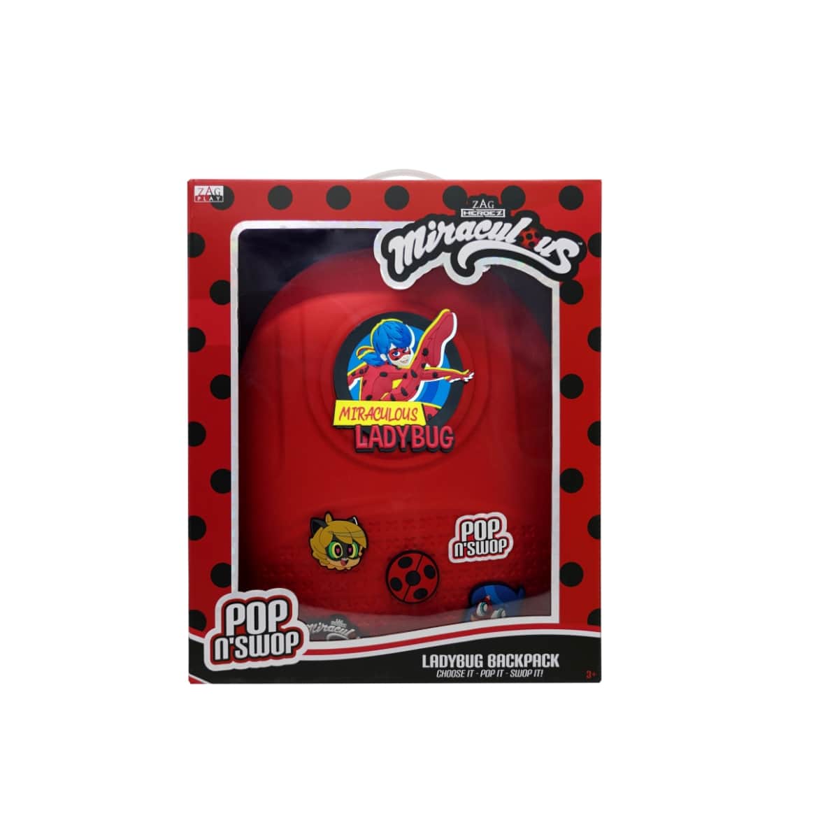 Miraculous Pop n' Swop Ladybug Backpack Girls, 3-4 Years