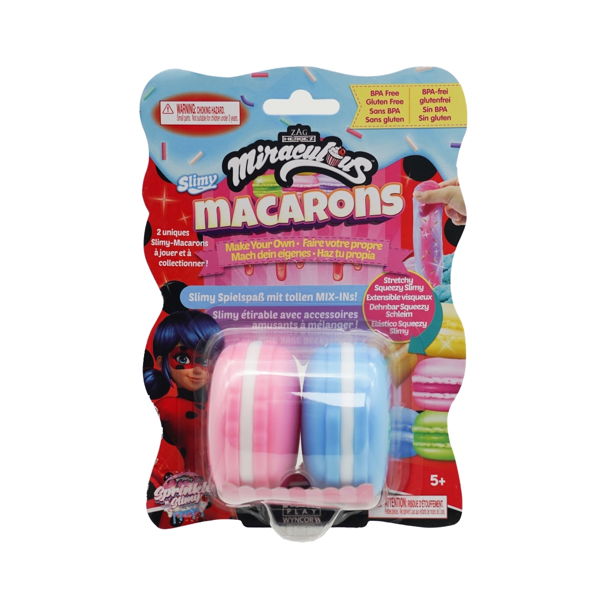 ميراكولوس مجموعة سلايم ماكرون متنوعة للبنات، 5-7 سنوات، مجموعة من 2