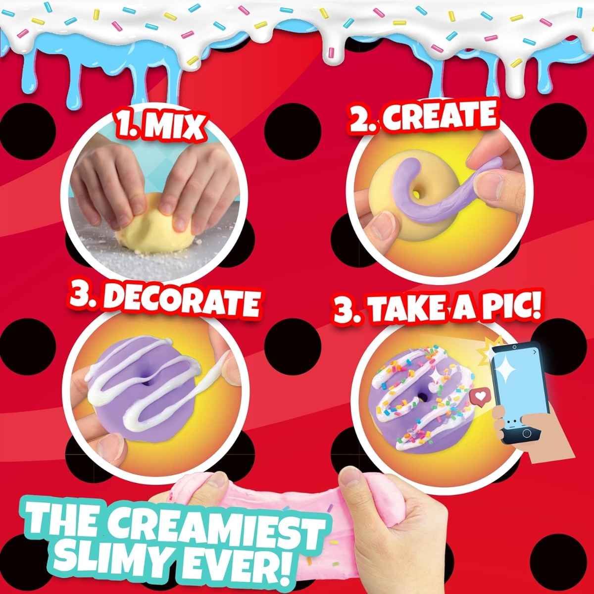 Miraculous Sprinkles n' Slimy Donuts Creations Slime Kit Girls, 5-7 Years