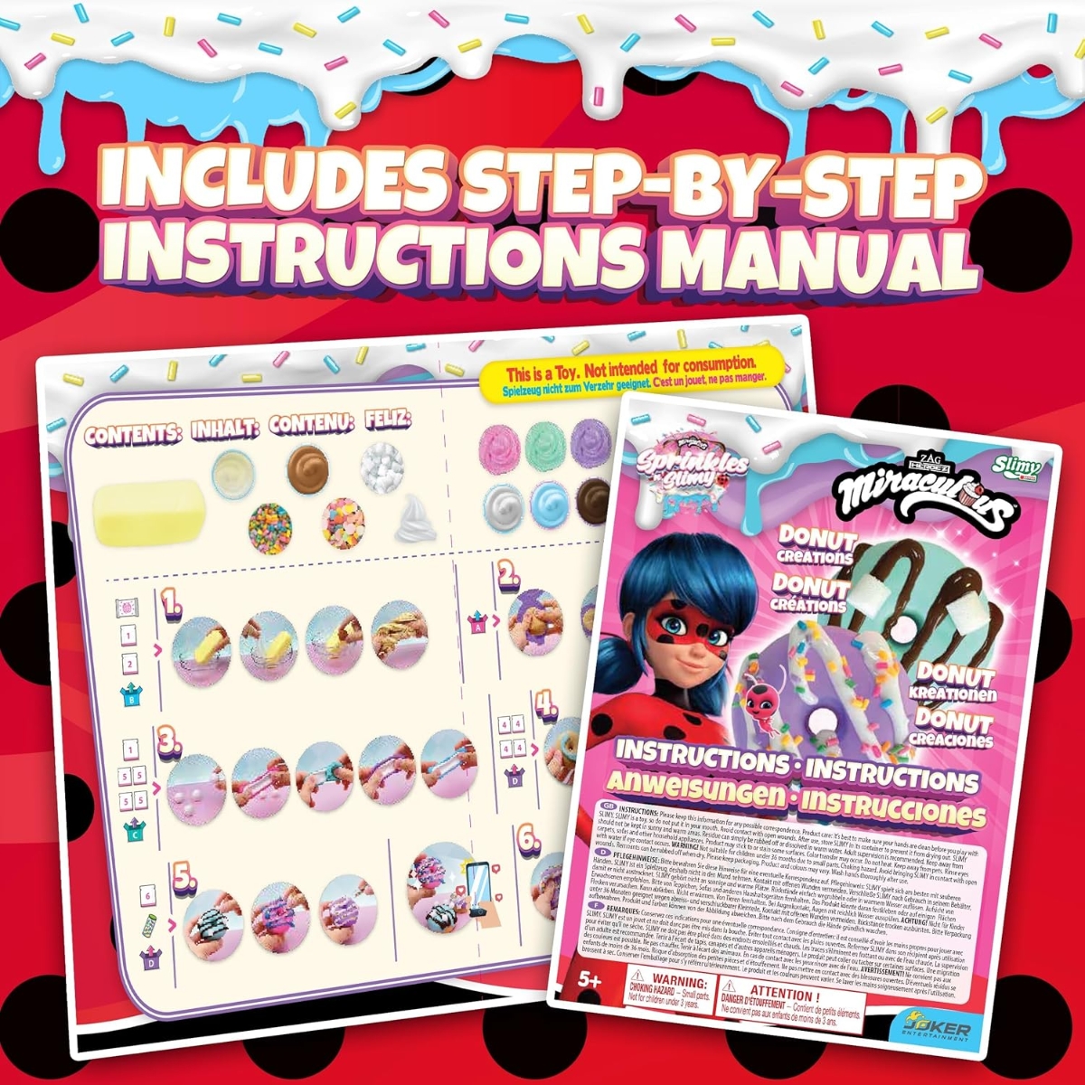 Miraculous Sprinkles n' Slimy Donuts Creations Slime Kit Girls, 5-7 Years