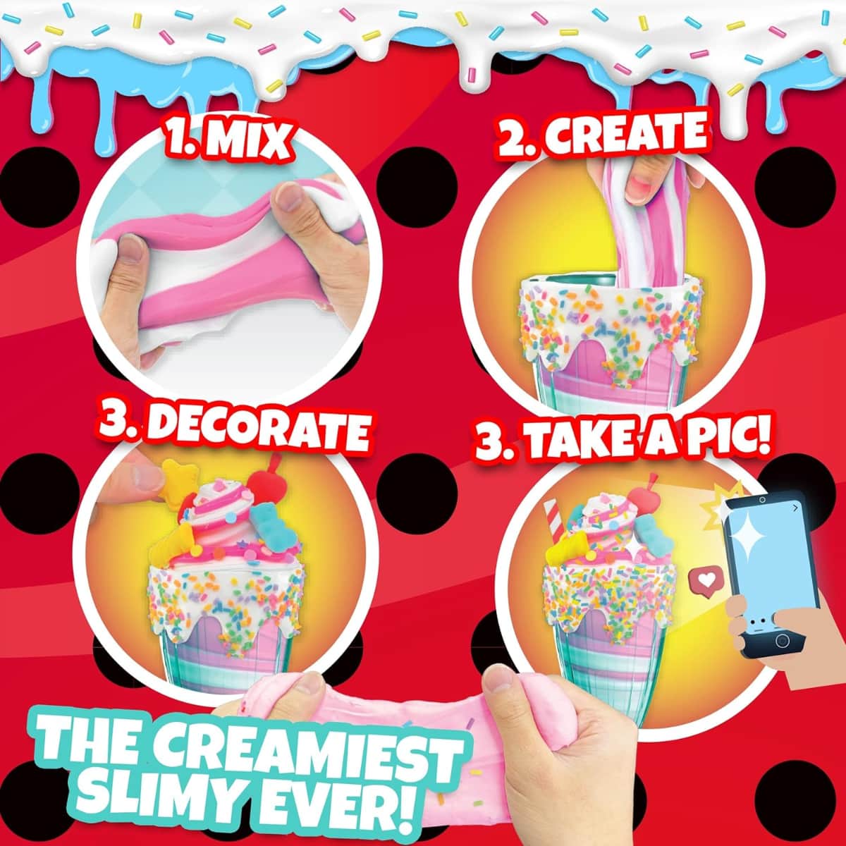 Miraculous Sprinkles n' Slimy Milkshake Creations Slime Kit Girls, 5-7 Years