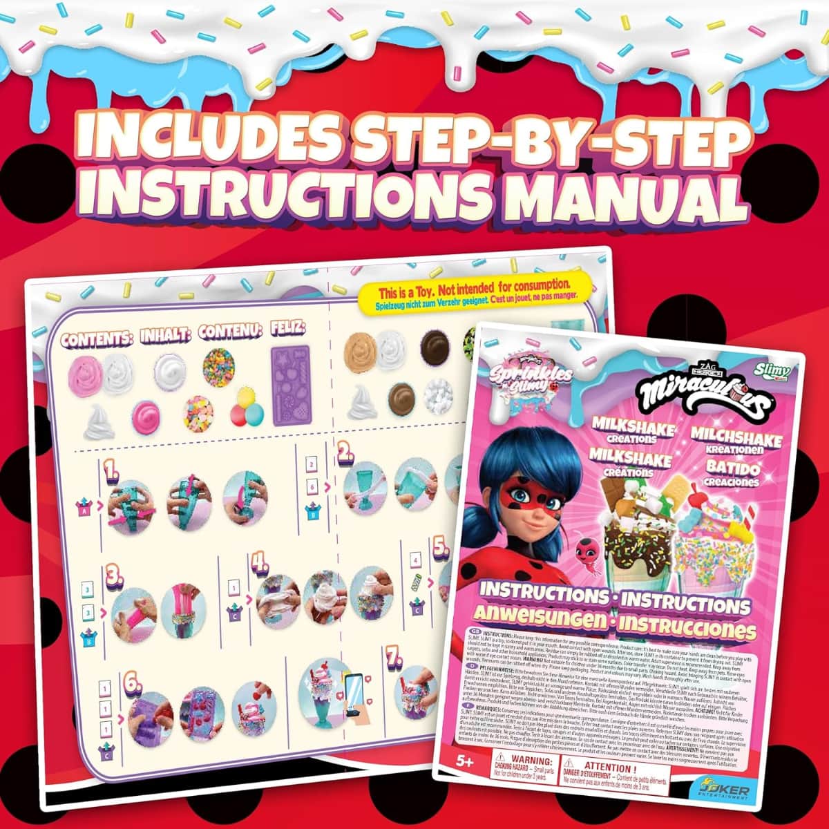 Miraculous Sprinkles n' Slimy Milkshake Creations Slime Kit Girls, 5-7 Years