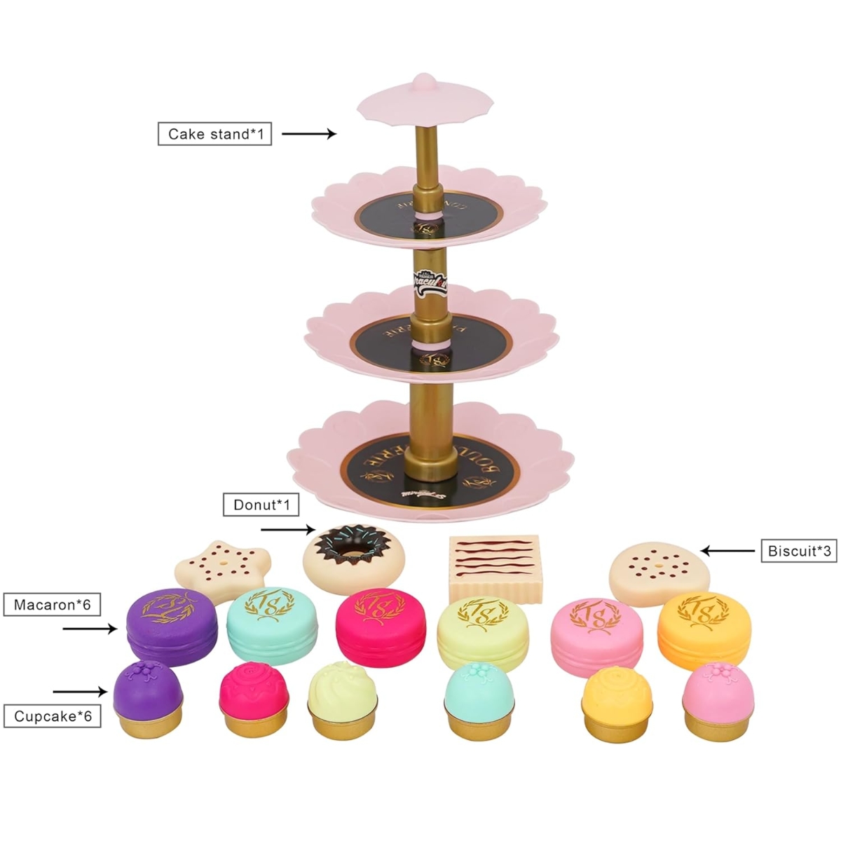 Miraculous Tom & Sabine Macaron Stand Girls, 3-4 Years