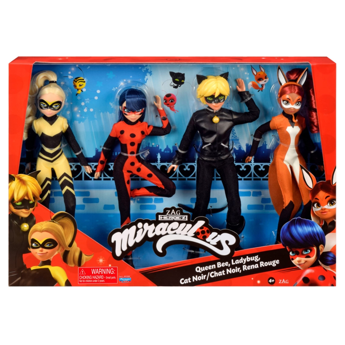 Miraculous Zag Heroes Fashion Doll Giftset Girls, 5-7 Years, Pack of 4