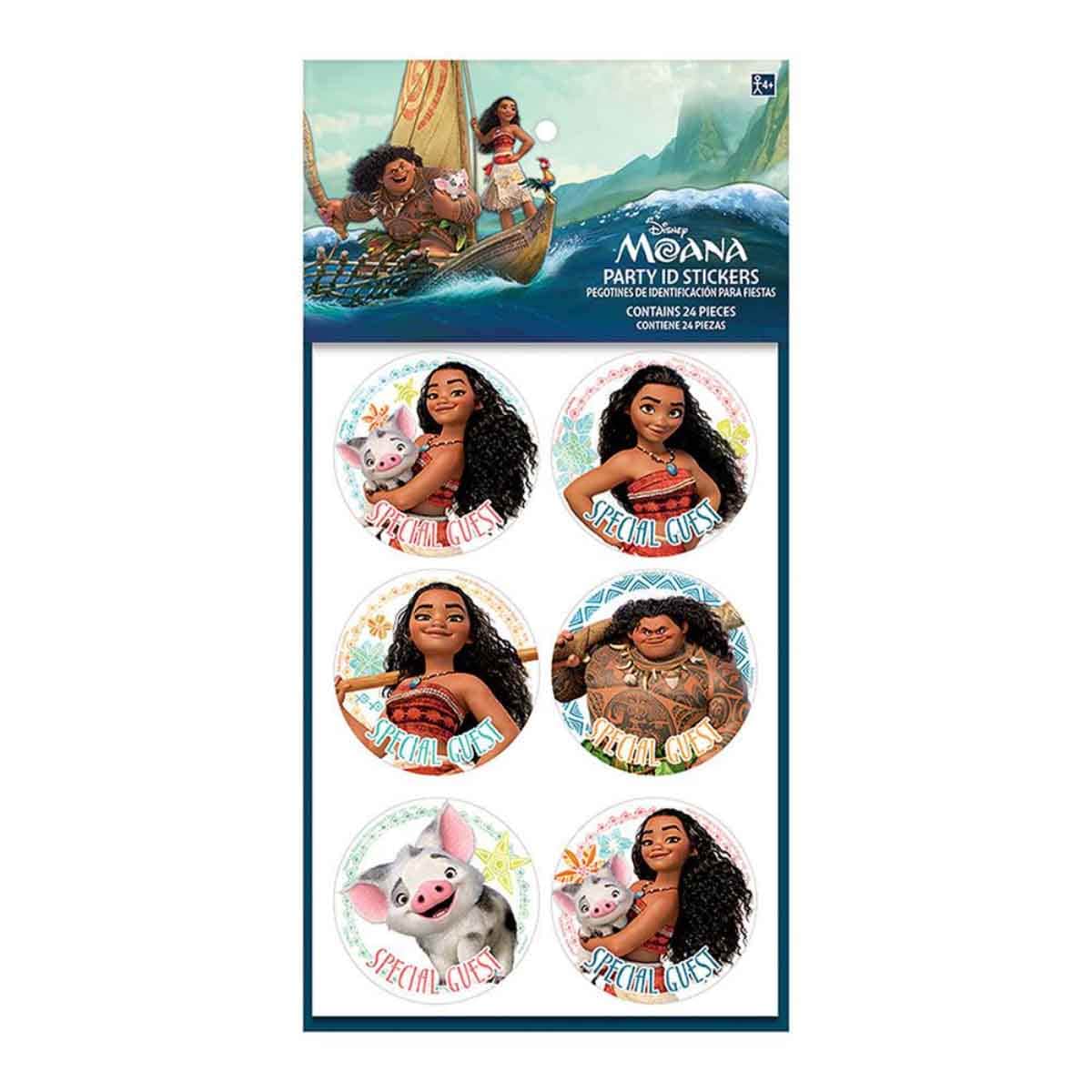 Moana Party Stickers