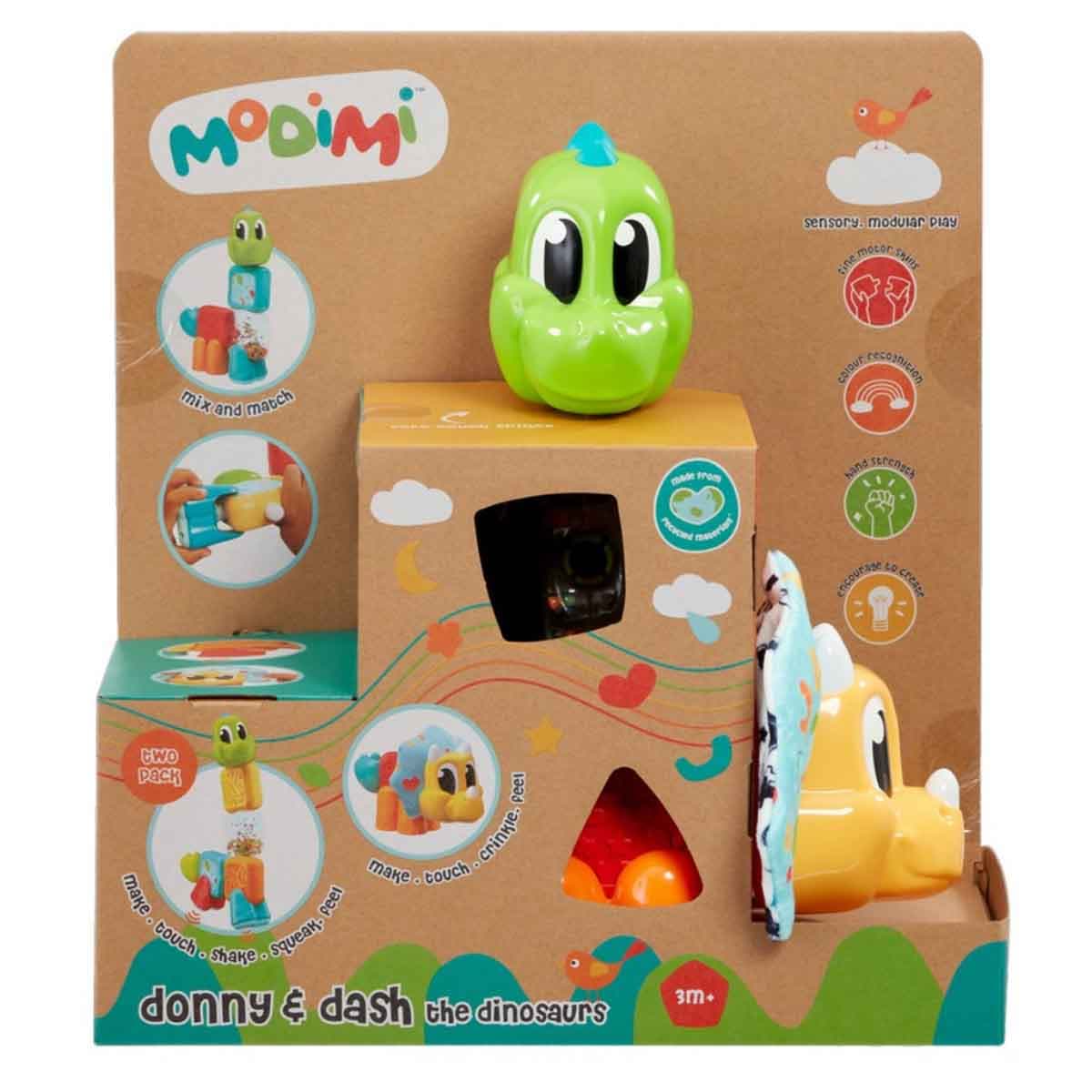 Modimi Donny and Dash The Dinos Sensory Toy Set Toddler , 0-2 Years