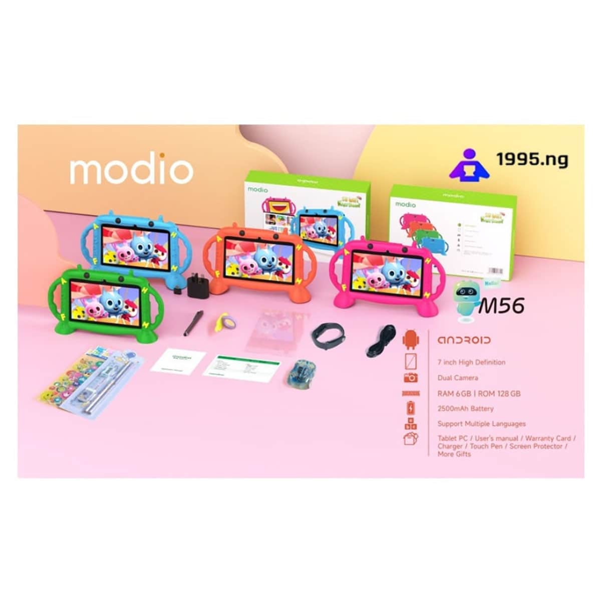Modio M56 Smart Kids Android Tablet (6GB + 128GB), International Version
