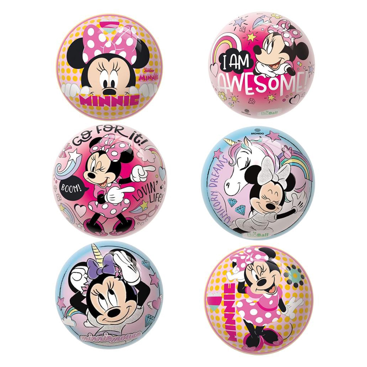 Mondo 9″ Disney Minnie Mouse Assorted Bio Ball Unisex, 3-4 Years