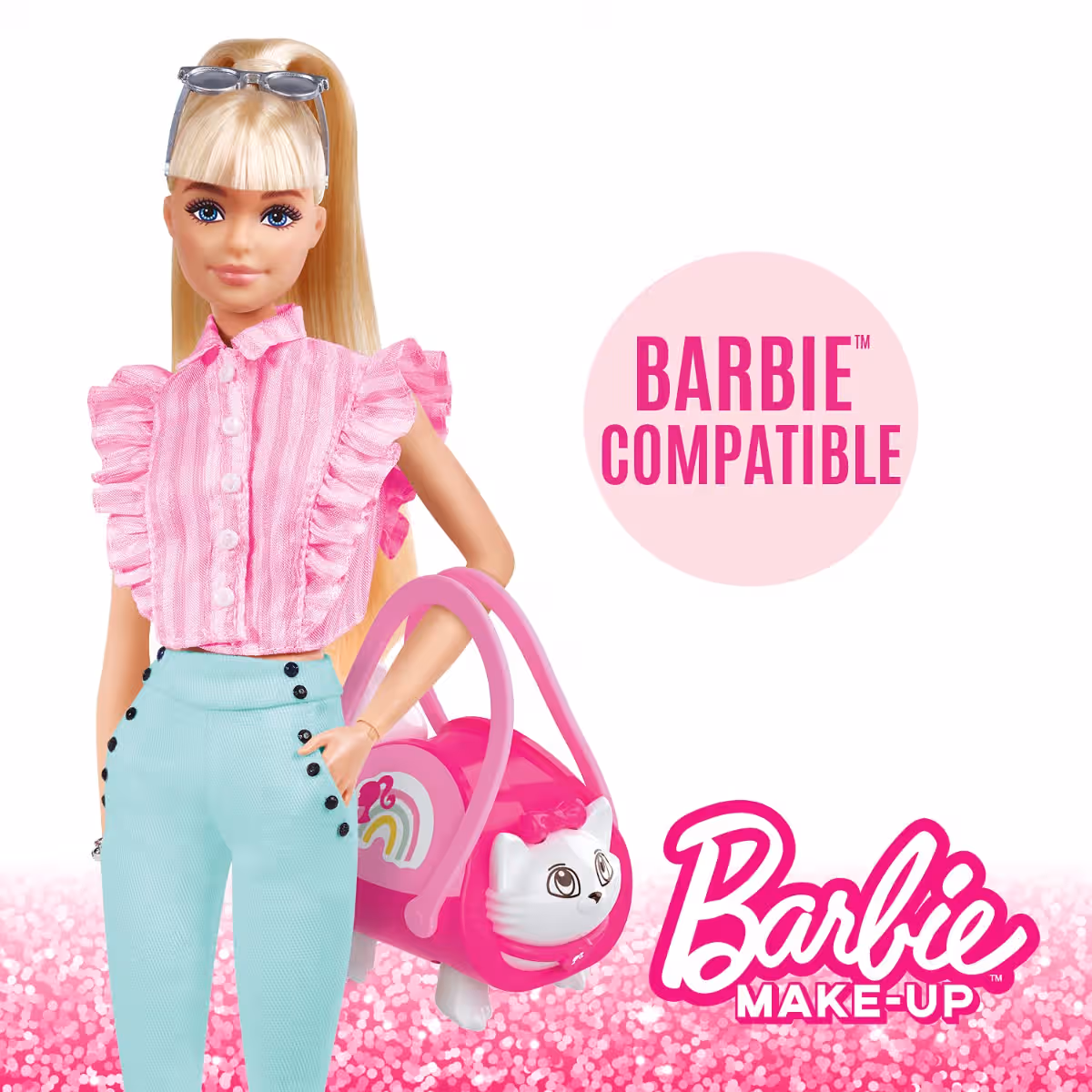 Mondo Cat Shaped Assorted Barbie Bag with Lipstick Girls, 5-7 Years
