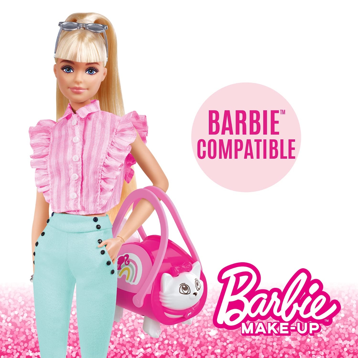 Mondo Cat Shaped Assorted Barbie Bag with Lipstick Girls, 5-7 Years