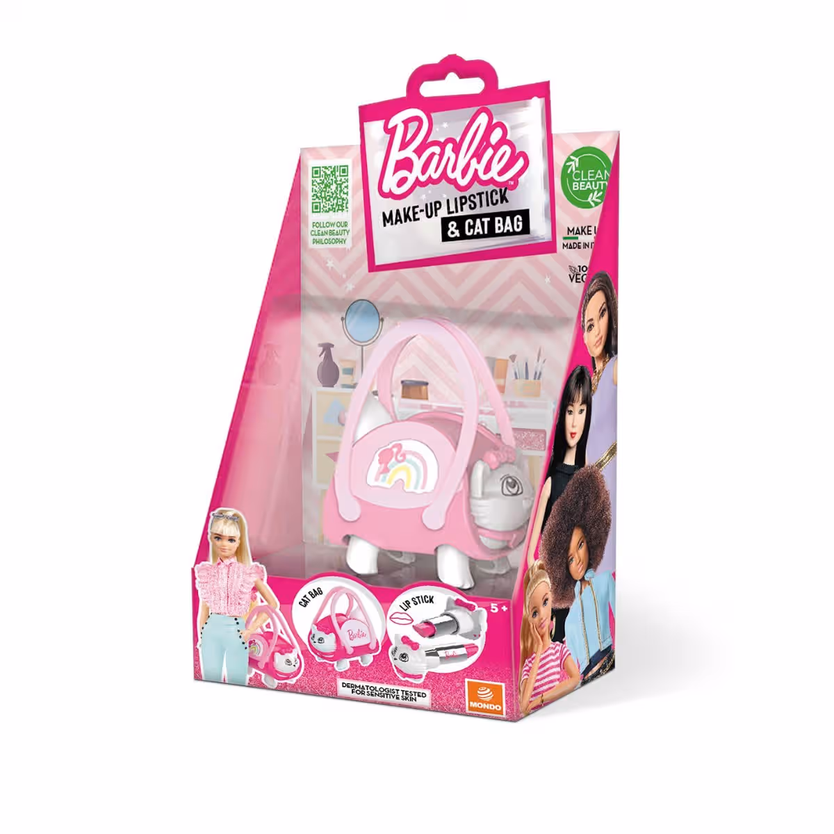 Mondo Cat Shaped Assorted Barbie Bag with Lipstick Girls, 5-7 Years