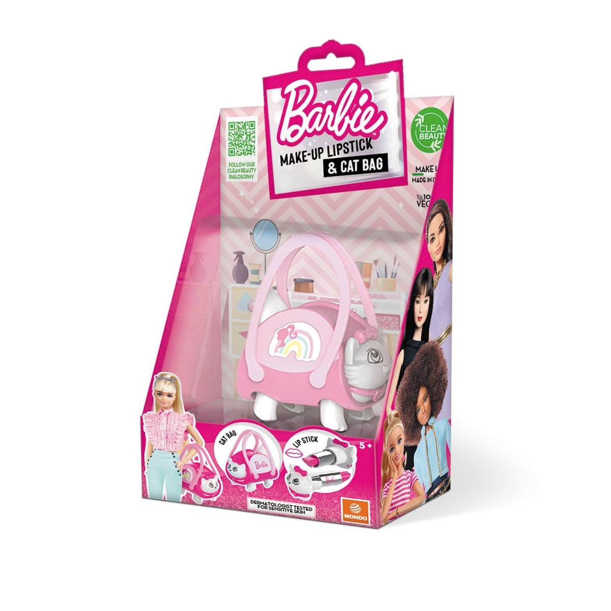 Mondo Cat Shaped Assorted Barbie Bag with Lipstick Girls, 5-7 Years