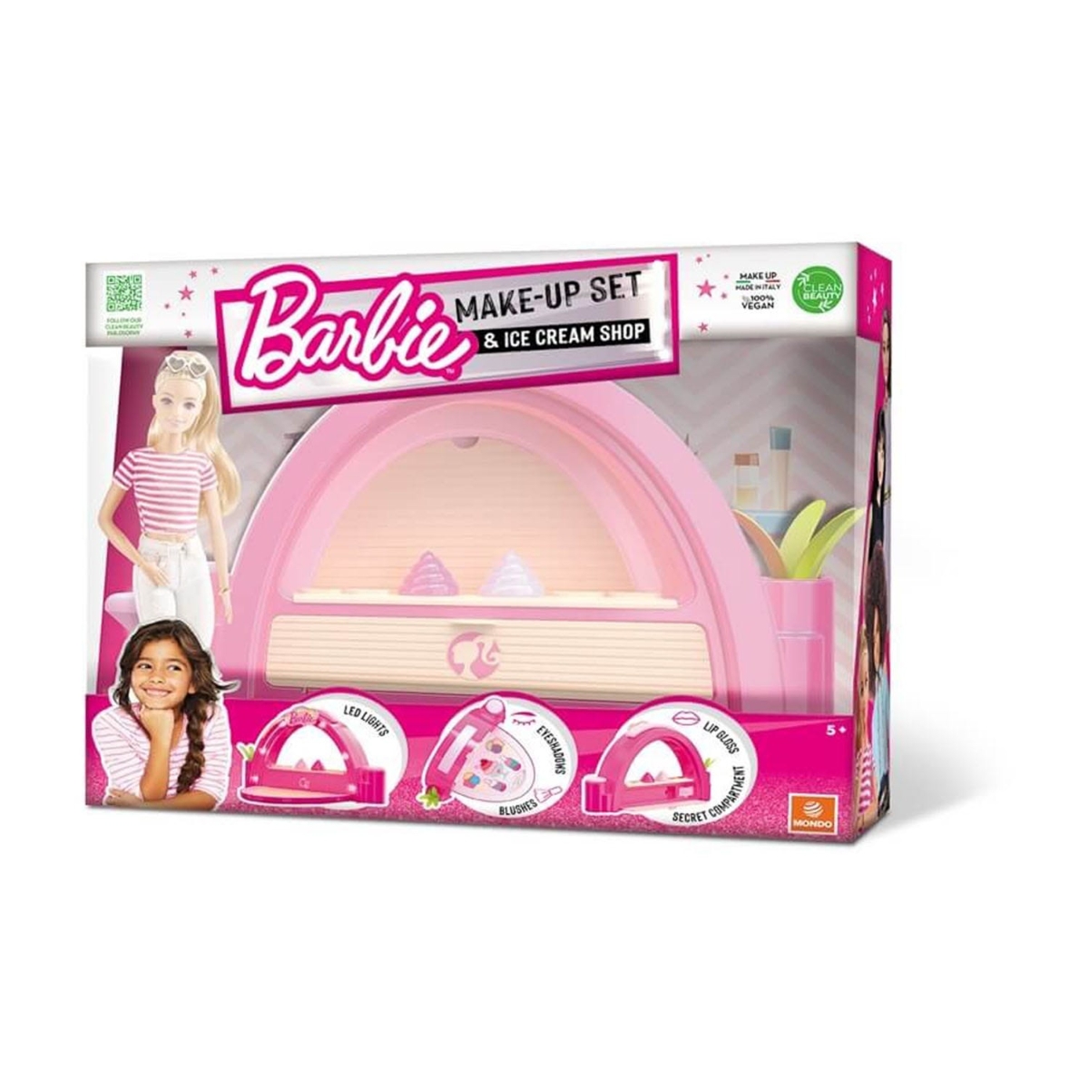 موندو مجموعة مكياج باربي محل الآيس كريم للبنات، 5-7 سنوات