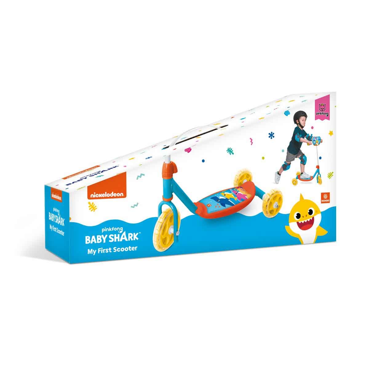 Mondo 3-Wheels My 1st Baby Shark Ride-On Scooter Unisex, 3-4 Years