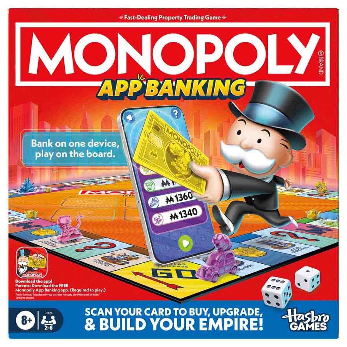 مونوبولي APP بانكينج مجموعة اللعبة مع هاسبرو من هو؟ وكلويدو كلاسيك، للجنسين، 8-10 سنوات