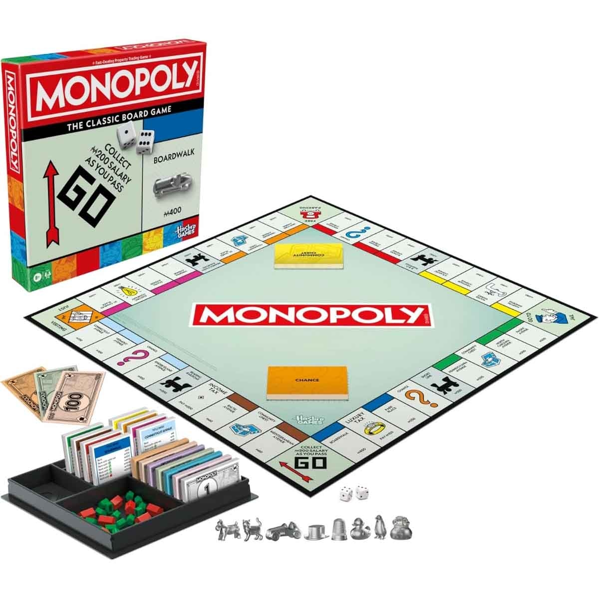 Monopoly Card & Classic Board Game with Ankit Toys Ludo Snake & Ladders Board Game Bundle Pack Unisex, 8-10 Years