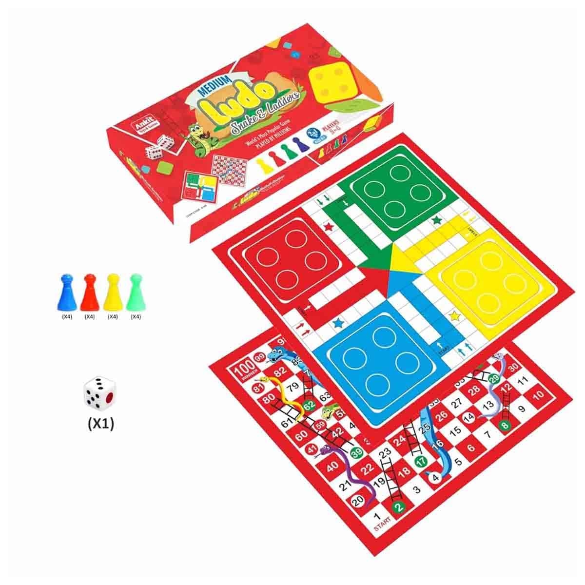 Monopoly Card Game & Ankit Toys Chess & Ludo with Snake & Ladders Board Game Bundle Pack Unisex, 5-7 Years