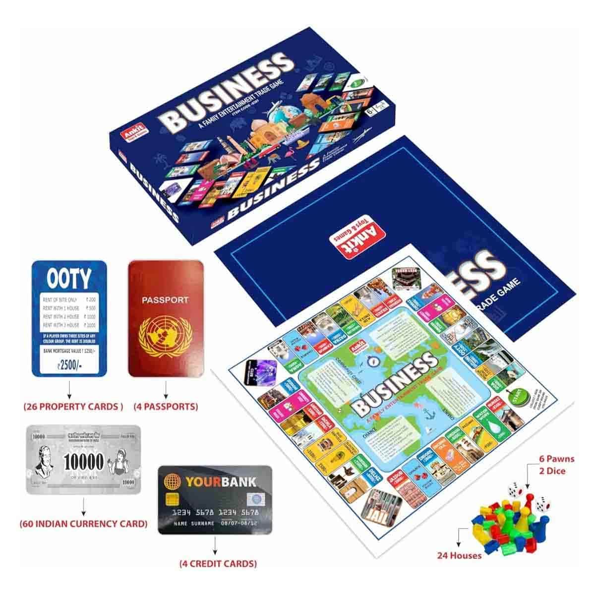 Monopoly Card Game with Ankit Toys Sequel Jumbo & Business Board Game Bundle Pack Unisex, 5-7 Years