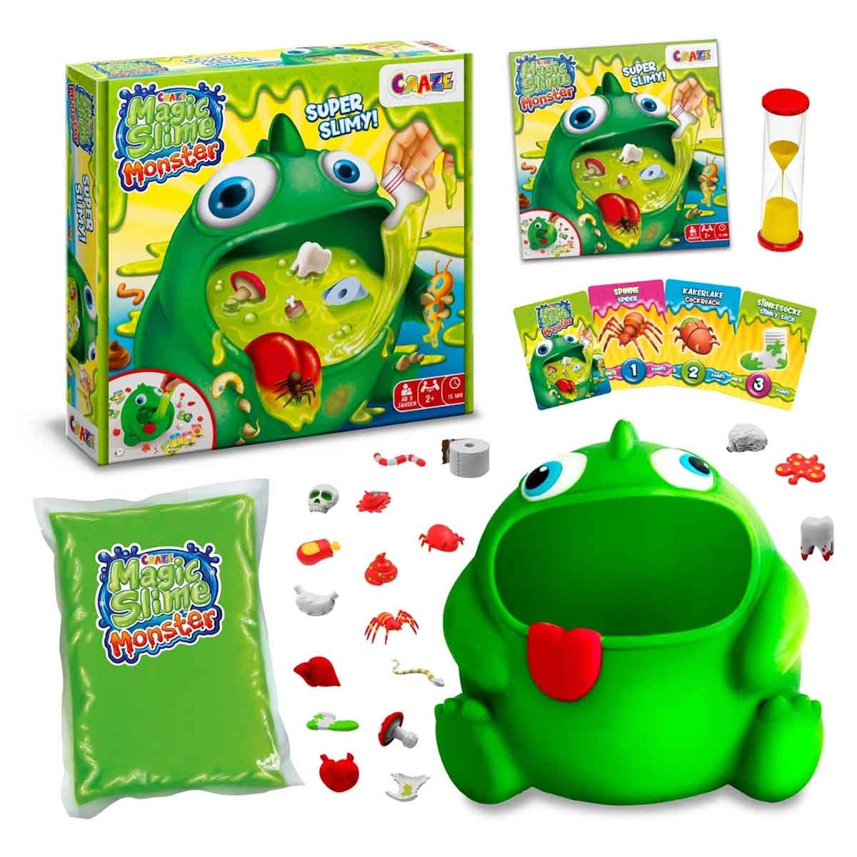Monopoly Card Game with Craze Slime Monster & Ankit Toys Chess Board Game Bundle Pack Unisex, 5-7 Years
