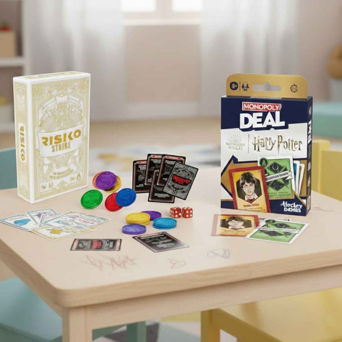 Monopoly Deal Harry Potter & Hasbro Gaming Risk Strike Board Game Bundle Unisex, 11-12 Years